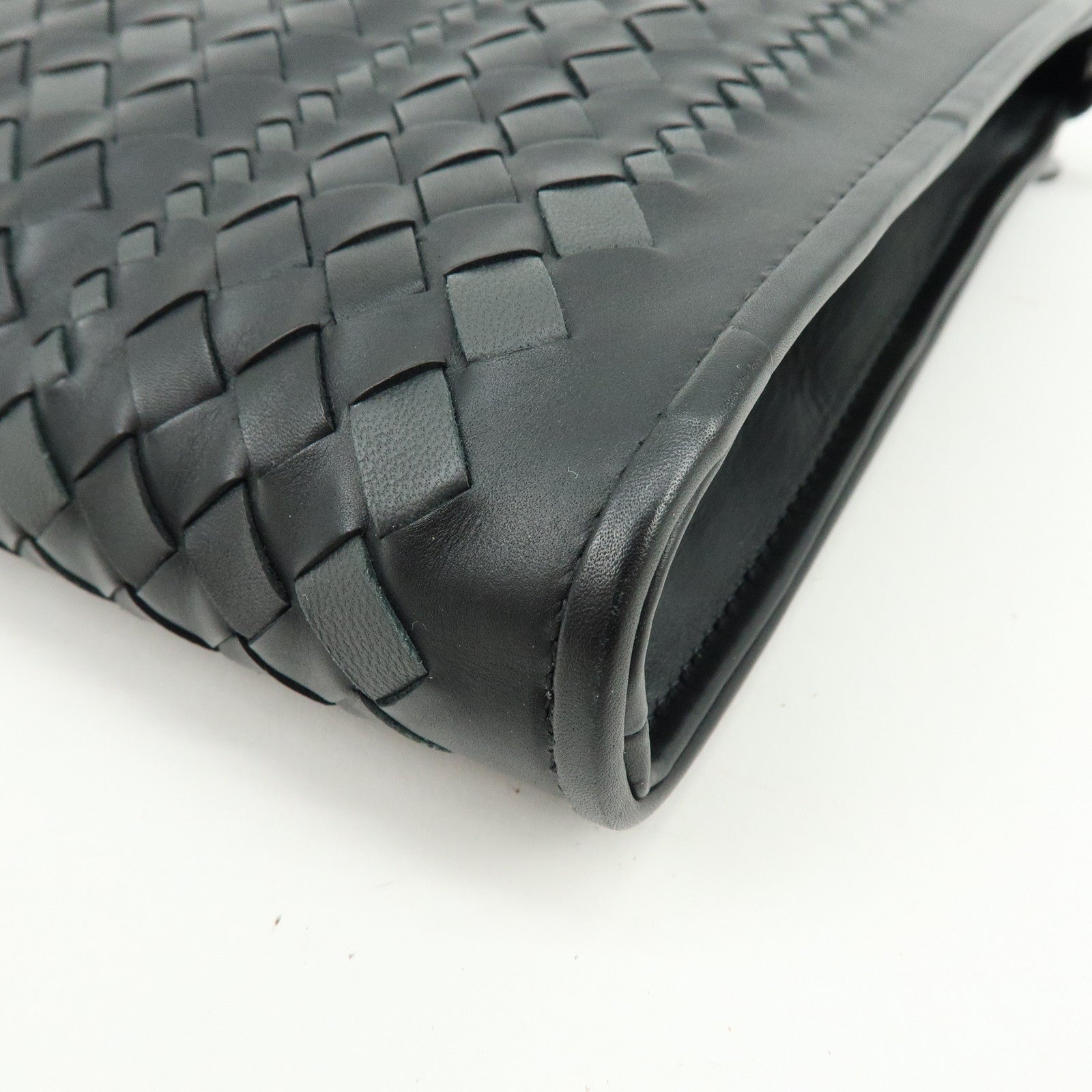 BOTTEGA VENETA Imperatore Intrecciato Clutch Bag Pouch Black