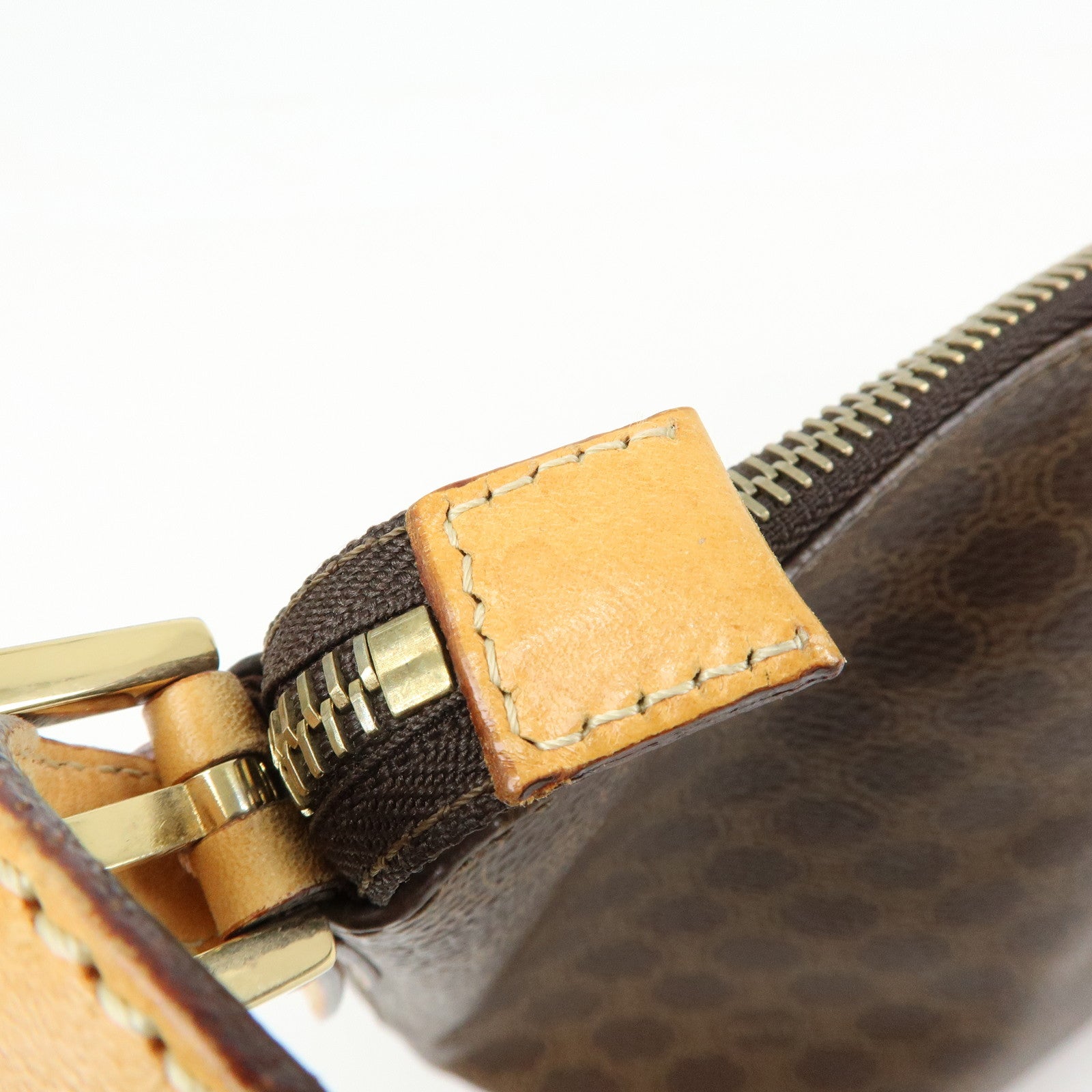 CELINE Macadam PVC Leather Shoulder Bag Hand Bag Brown