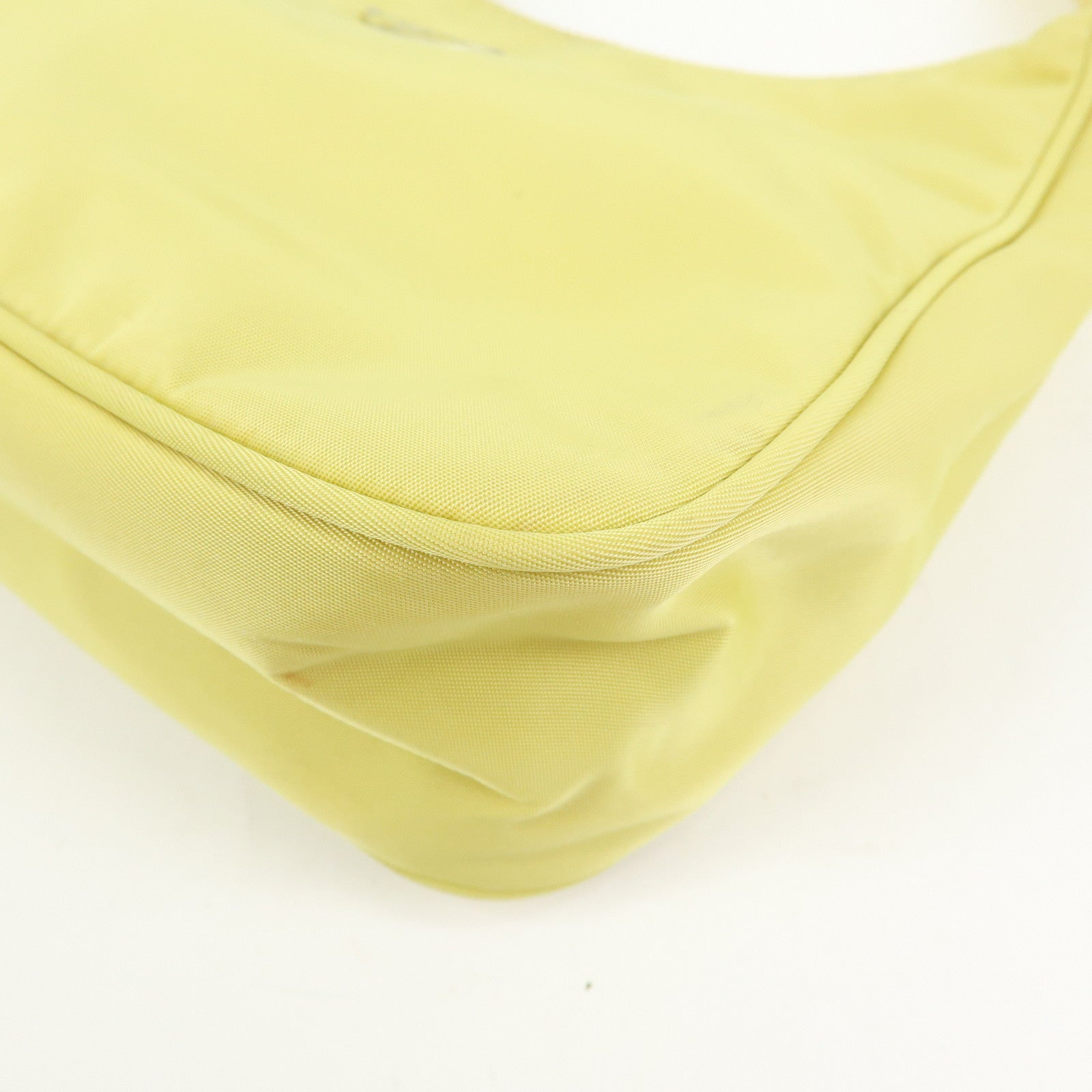 PRADA Triangle Logo Nylon Mini Hand Bag Pouch Yellow