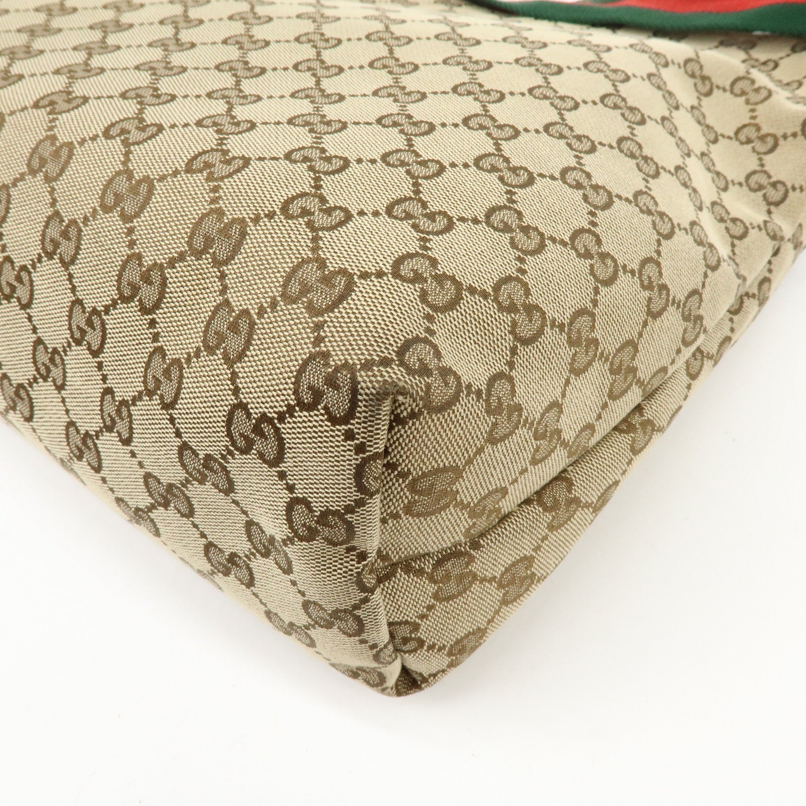 GUCCI Sherry GG Canvas Leather Shoulder Bag Beige Brown 189751