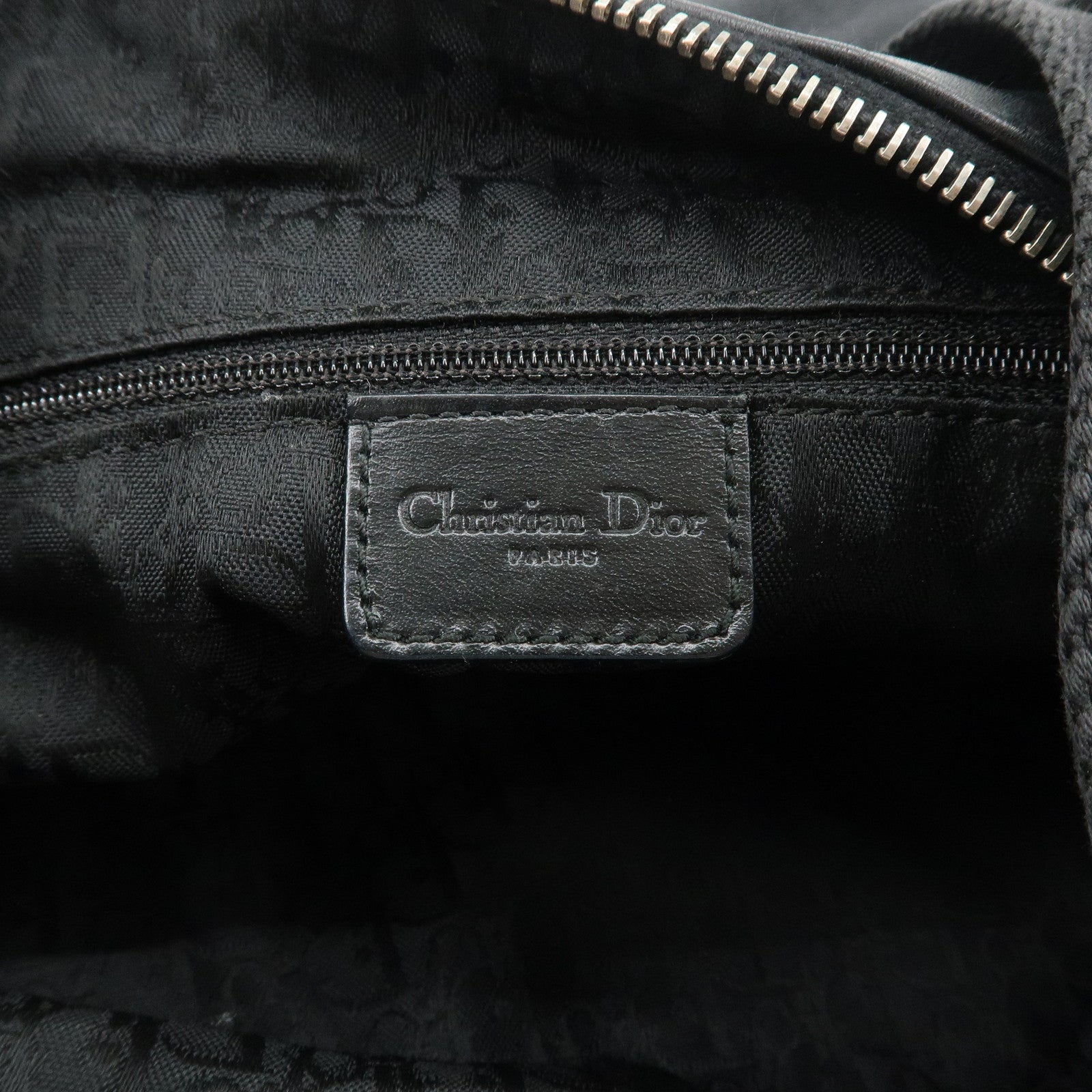 Christian Dior Street Chic Leather Shoulder Bag Black Silver HDW