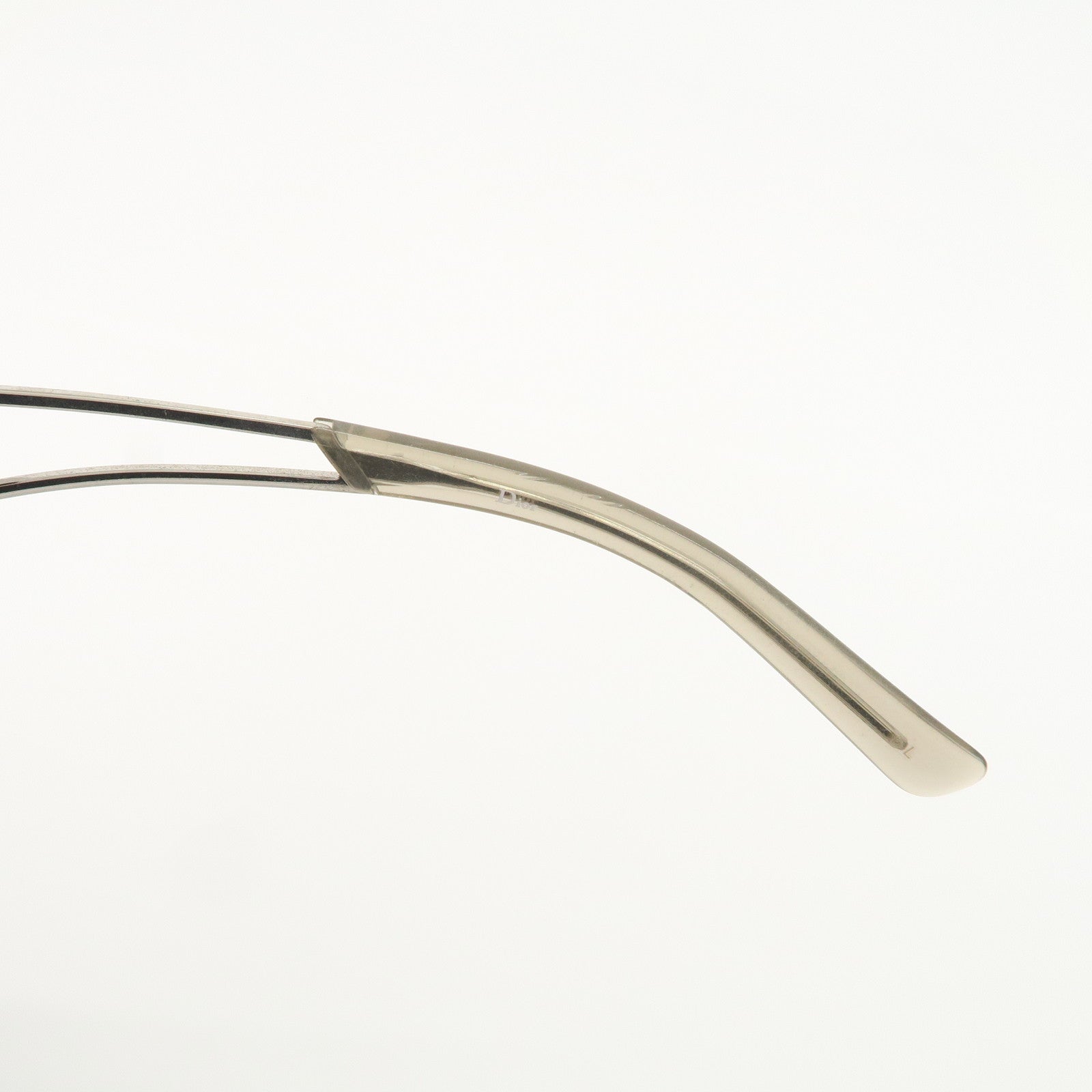 Christian Dior Clear Metal Sunglasses Silver YB7V2 61□14 127