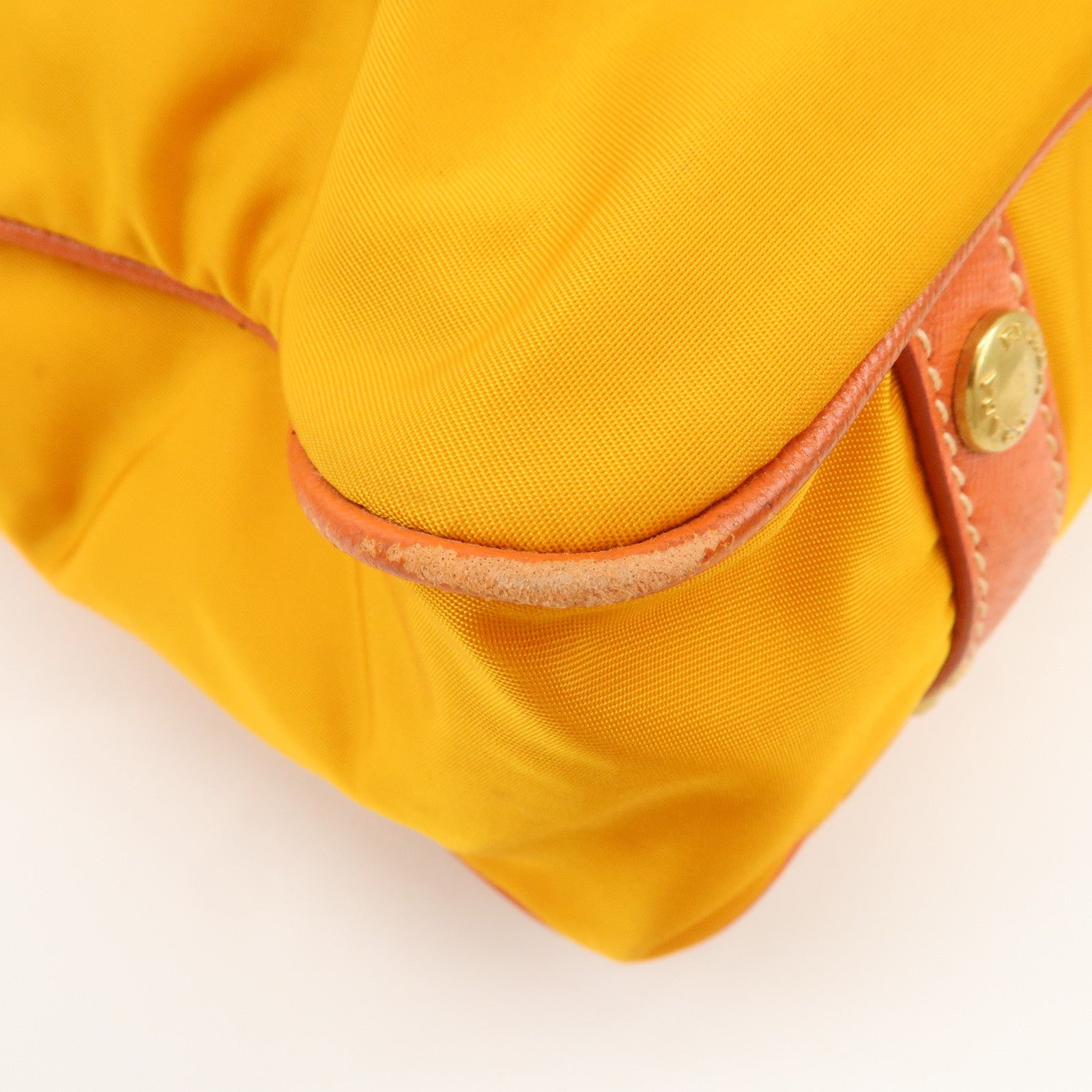 PRADA Logo 2Way Bag Tote Bag Shoulder Crossbody Bag Orange BN1473
