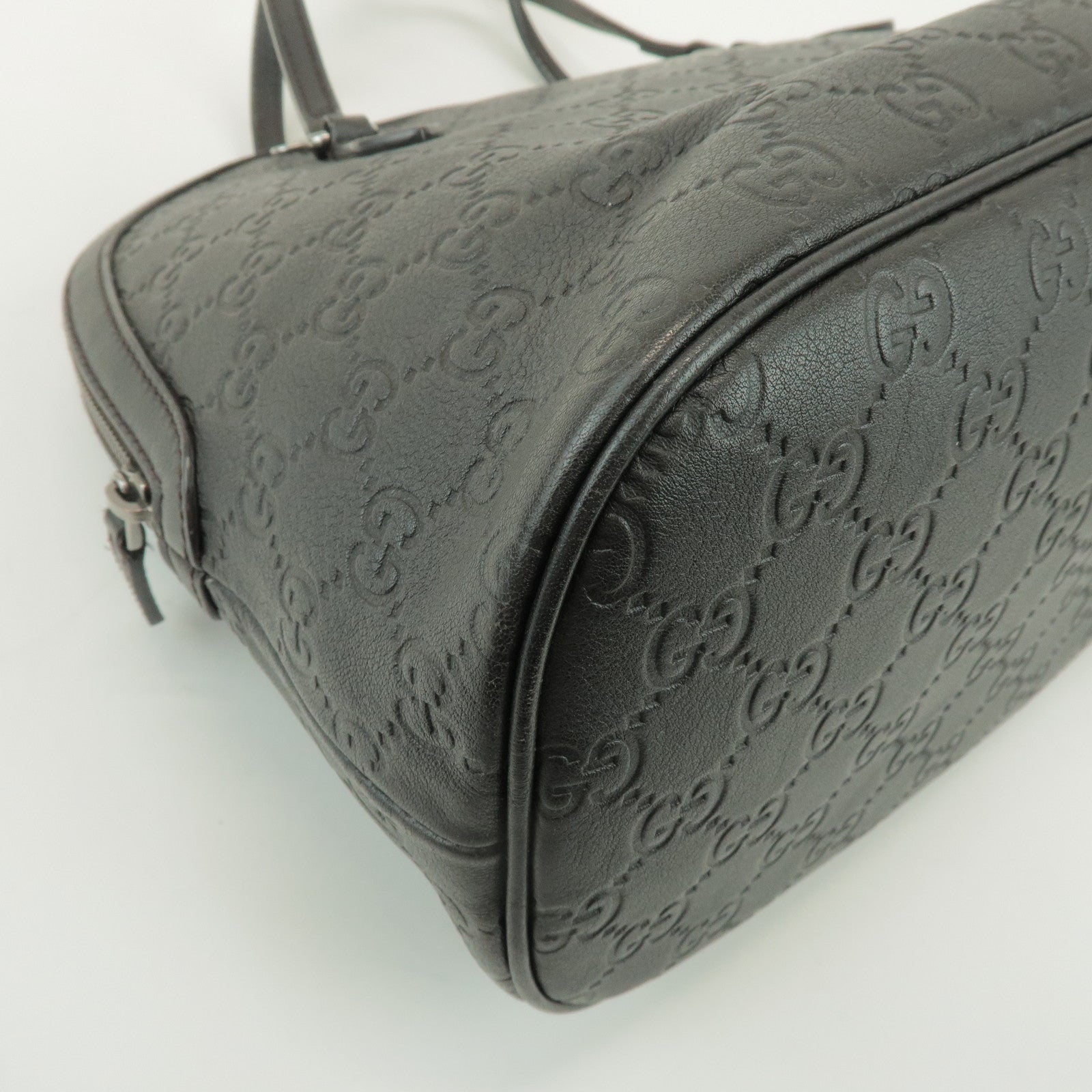 GUCCI Guccissima Leather 2Way Bag Hand Shoulder Bag Black 420023