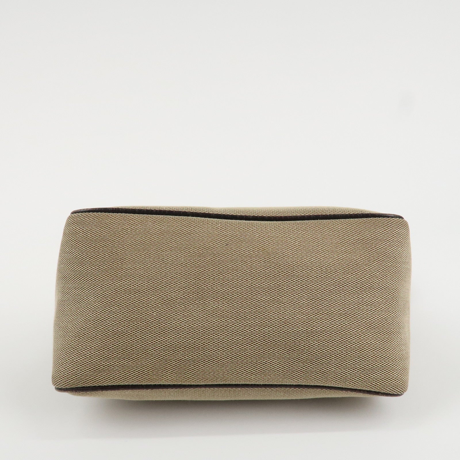 GUCCI Sherry Canvas Leather Pouch Hand Bag Beige Brown 106644 Used