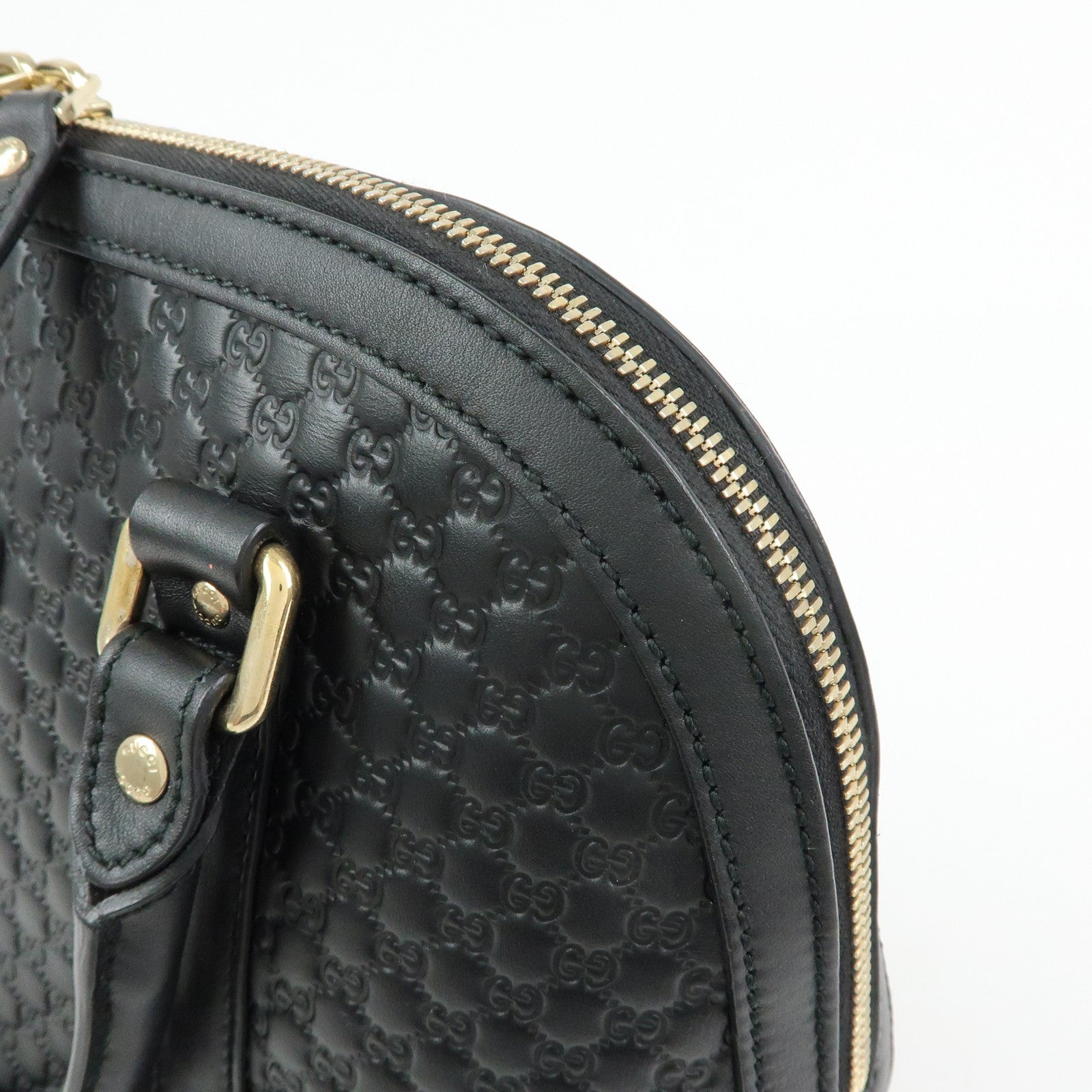 GUCCI Microguccissima Leather 2WAY Bag Hand Bag Black 449663