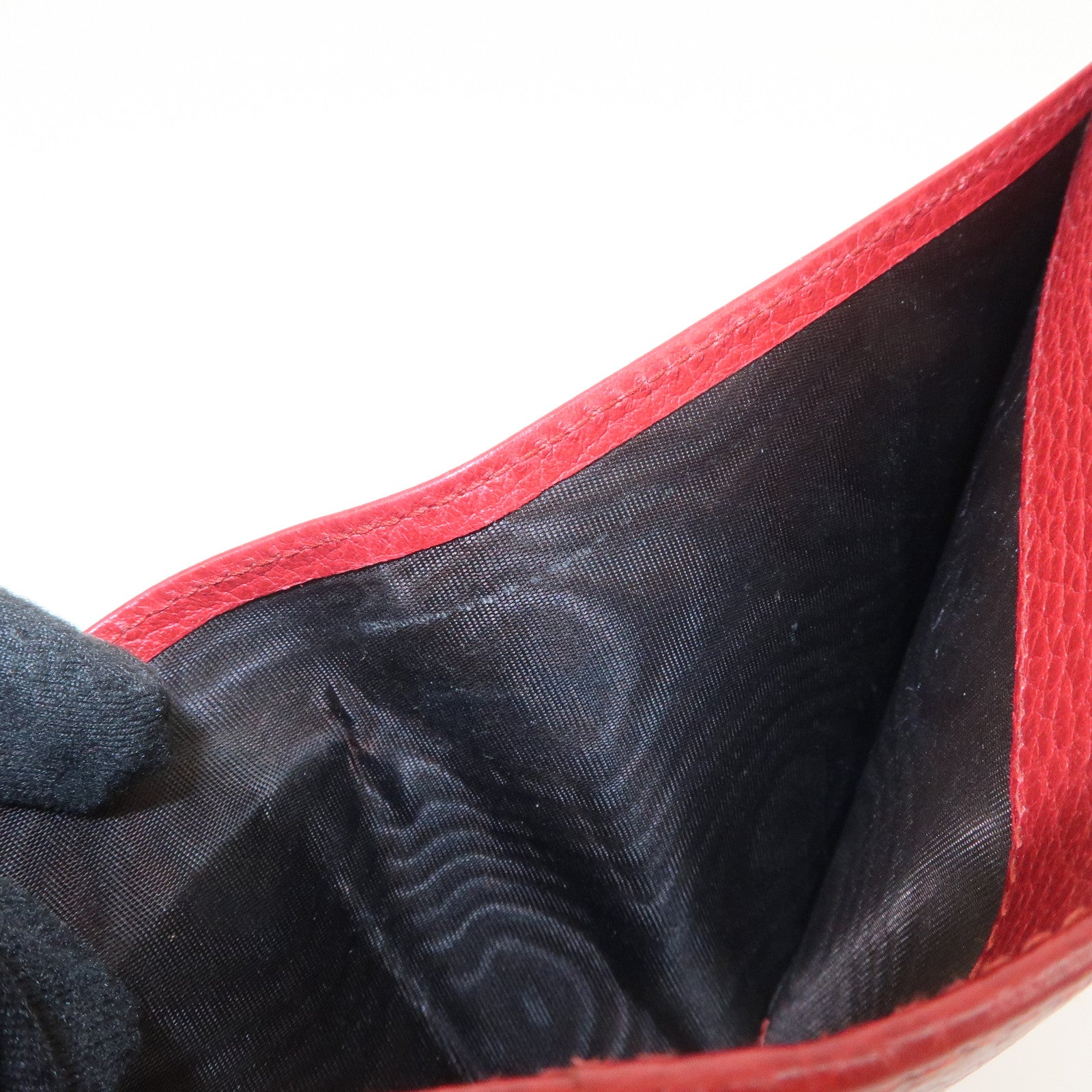 GUCCI GG Marmont Leather Bi-Fold Wallet Castilian Red 456122