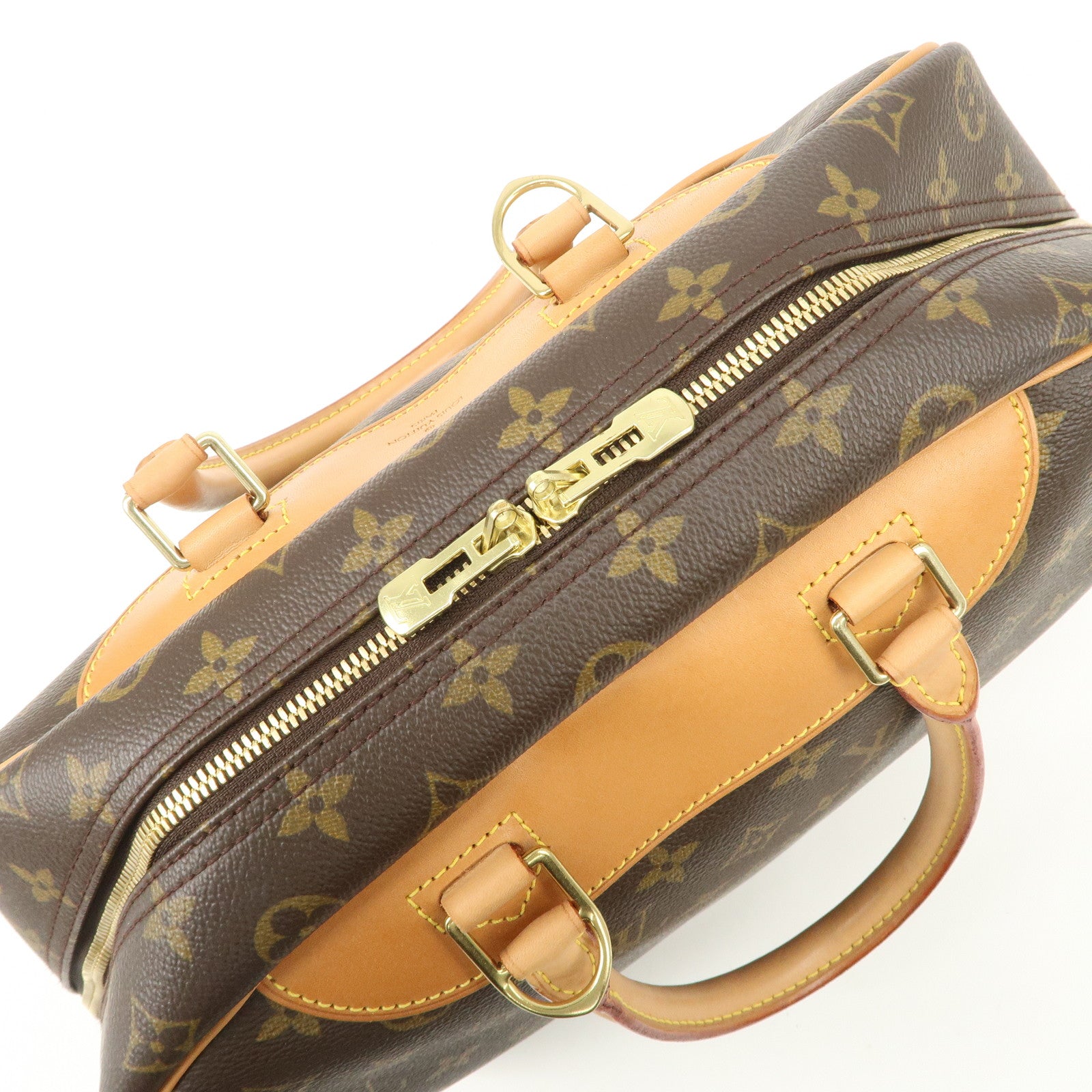 Louis Vuitton Monogram Deauville Hand Bag Brown M47270 Used