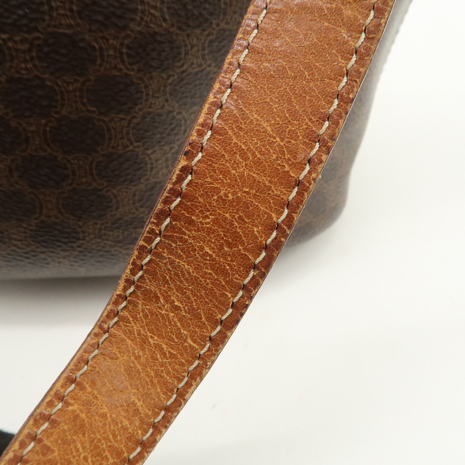 CELINE Macadam PVC Leather Tote Bag Shoulder Bag Brown