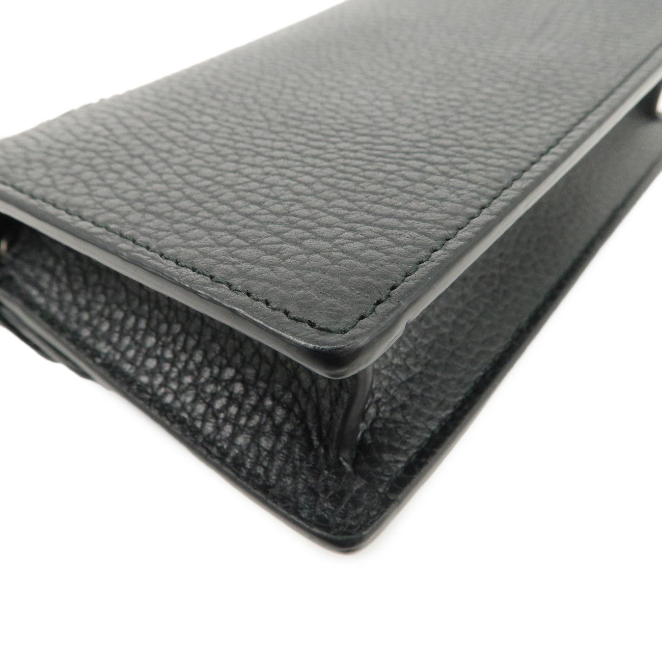 GUCCI Dionysus Super Mini Bag Leather Chain Shoulder Bag Black 476432 Used