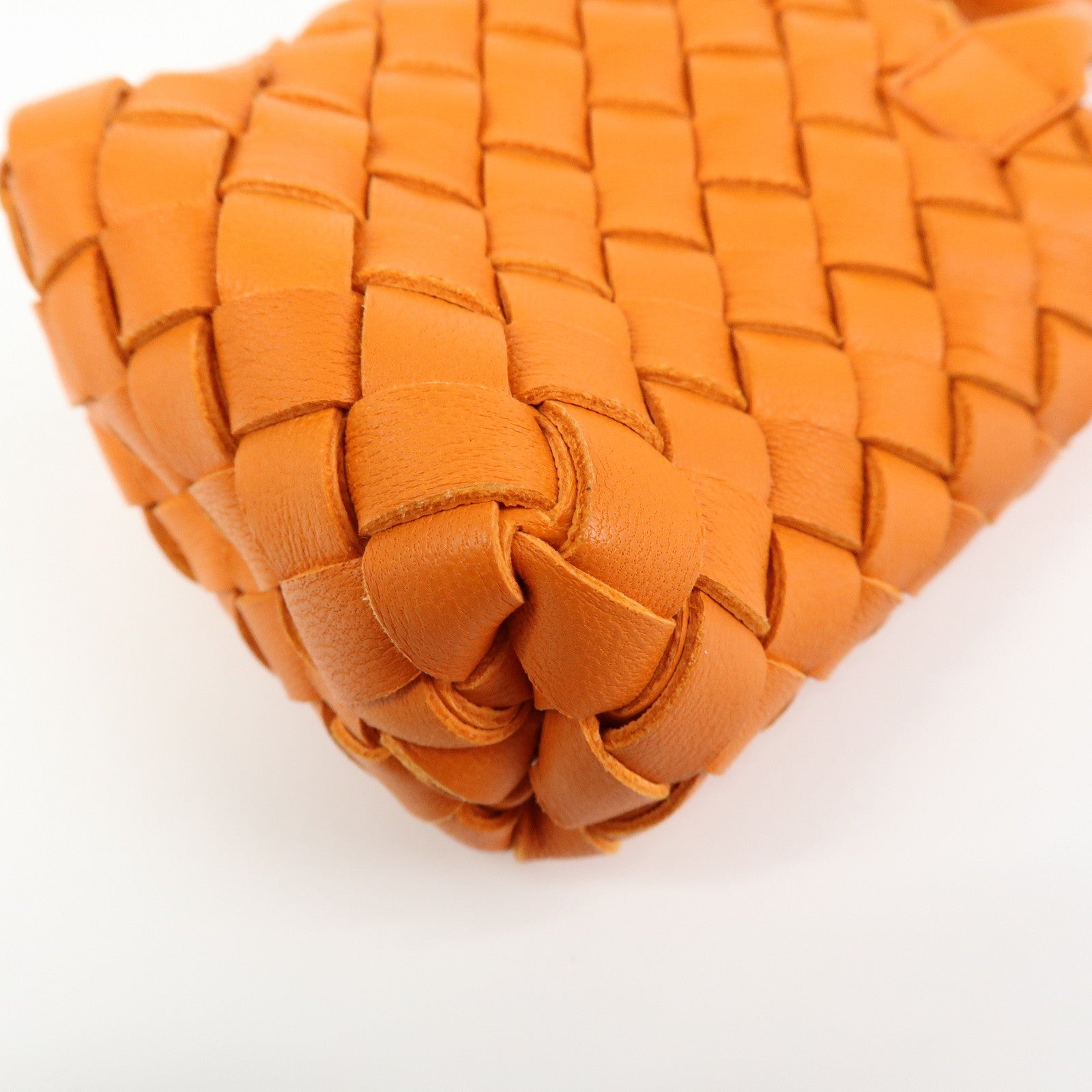 BOTTEGA VENETA Intrecciato Leather Bag Charm Orange 577778
