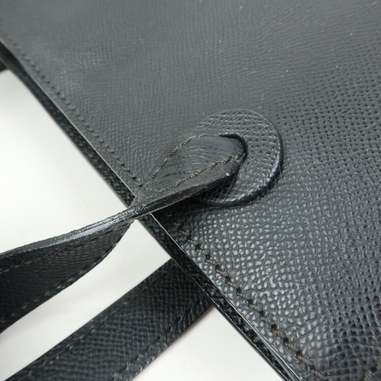 CHANEL Logo Calf Leather Tote Bag Shoulder Bag Hand Bag Black