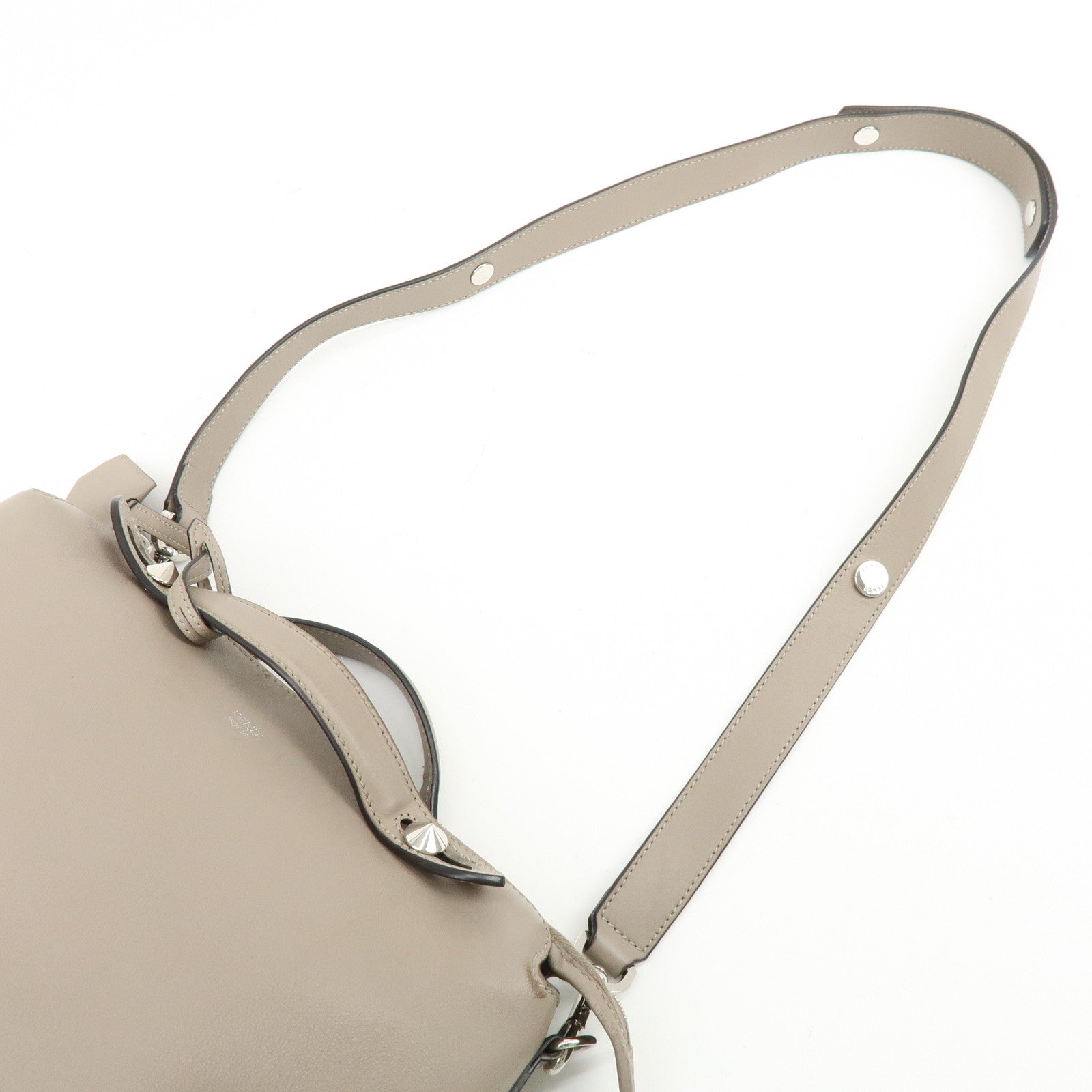 FENDI BY THE WAY Medium Leather 2Way Hand Bag Greige 8BL124