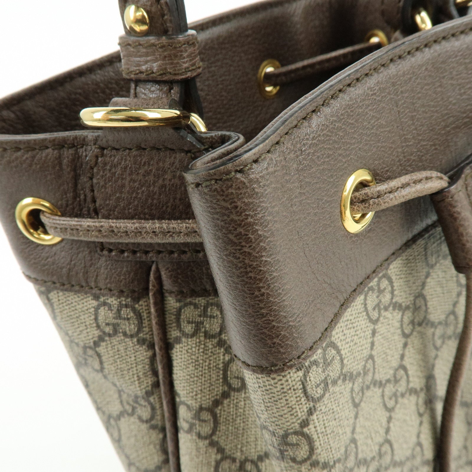 GUCCI Ophidia Sherry GG Supreme Leather 2Way Bucket Bag 550621