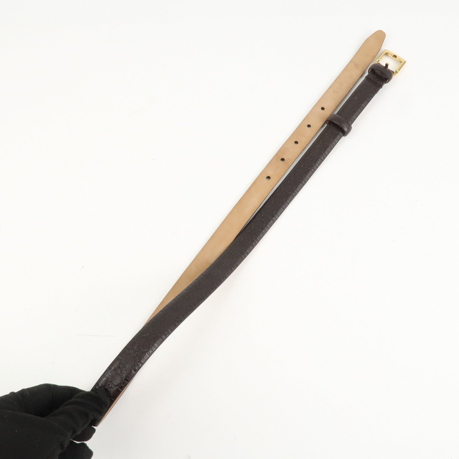 GUCCI Guccissima Leather Belt 85/34 Brown 269813