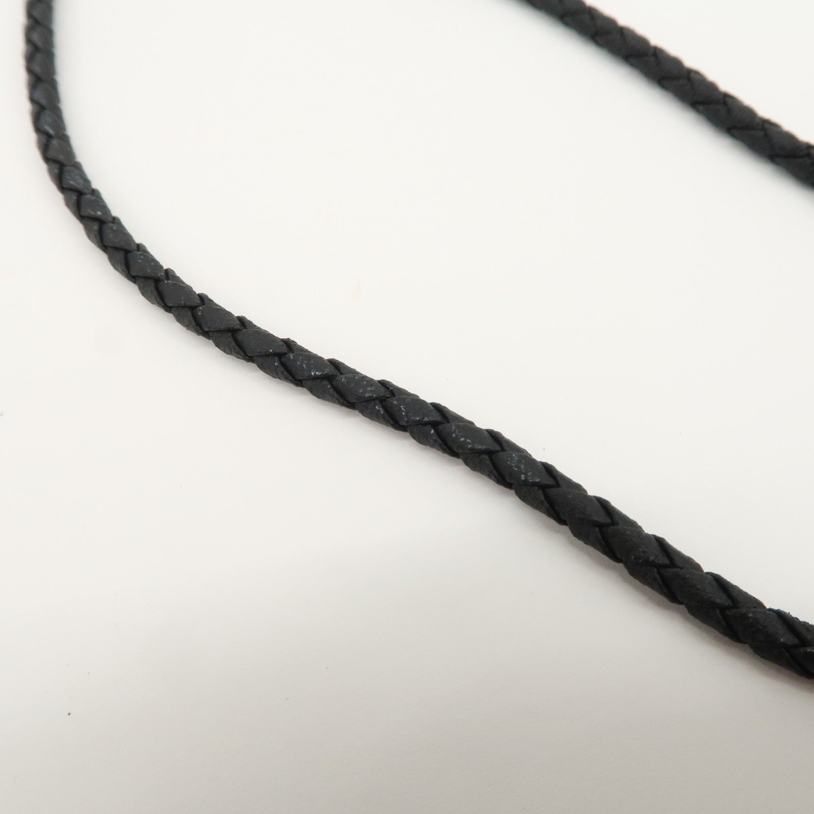 FENDI Coin Motif Leather Metal Necklace Gold Black