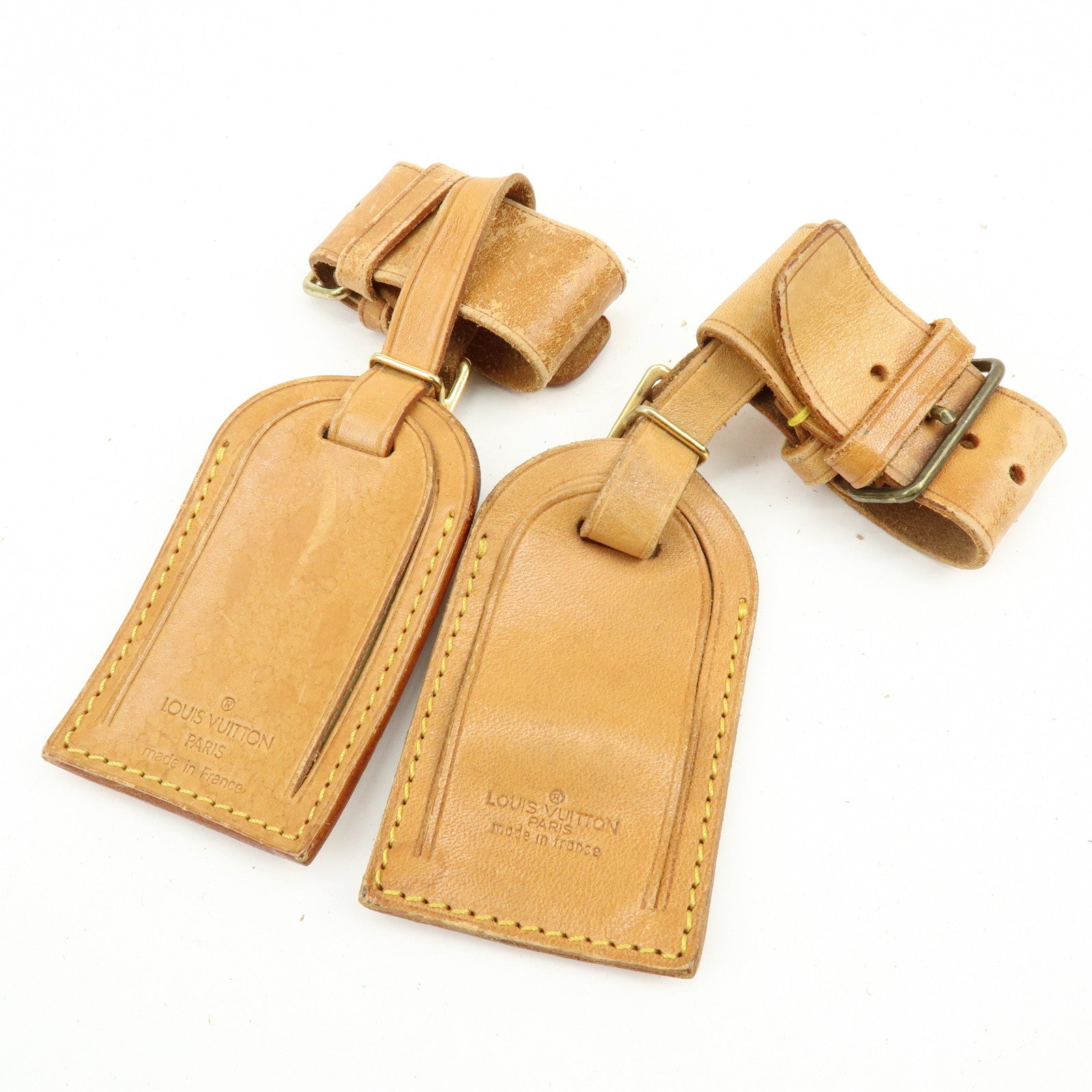Louis Vuitton Set of 10 Leather Name Tag & Poignet Natural