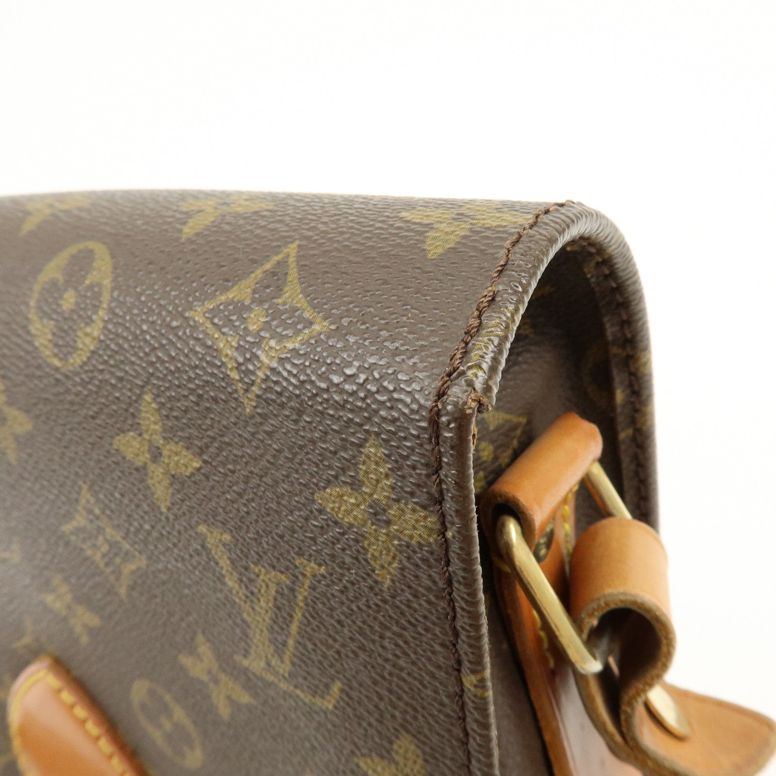 Louis Vuitton Monogram Cartouchiere MM Shoulder Bag Brown M51253