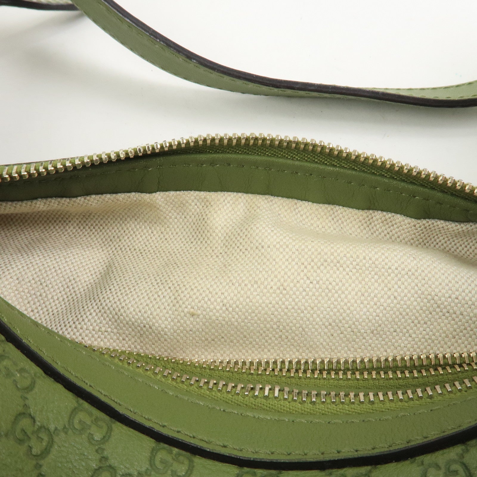 GUCCI Micro Guccissima Leather Shoulder Bag Hand Bag Green 309618