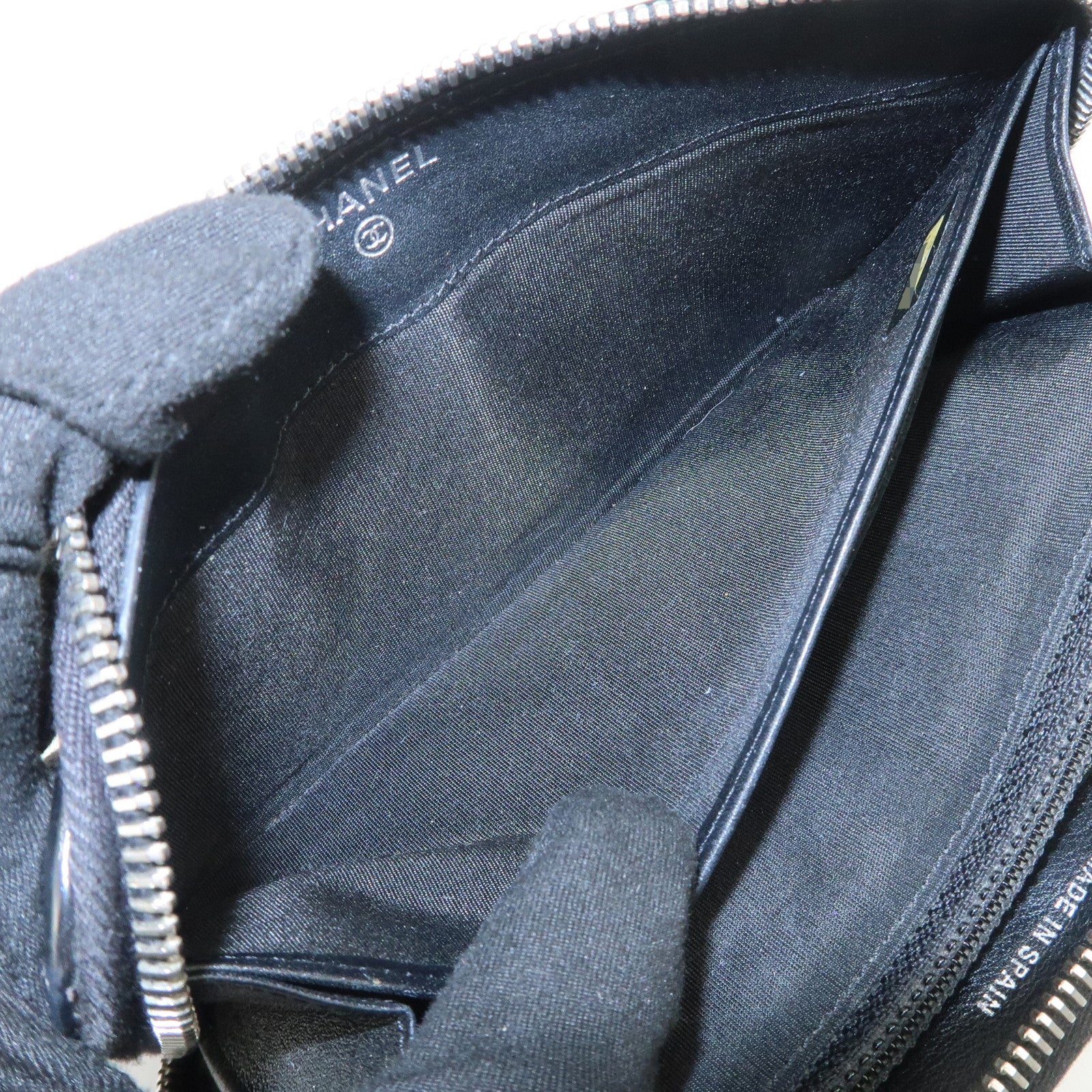 CHANEL COCO Mark Brilliant Matelasse Zippy Long Wallet Black A50106