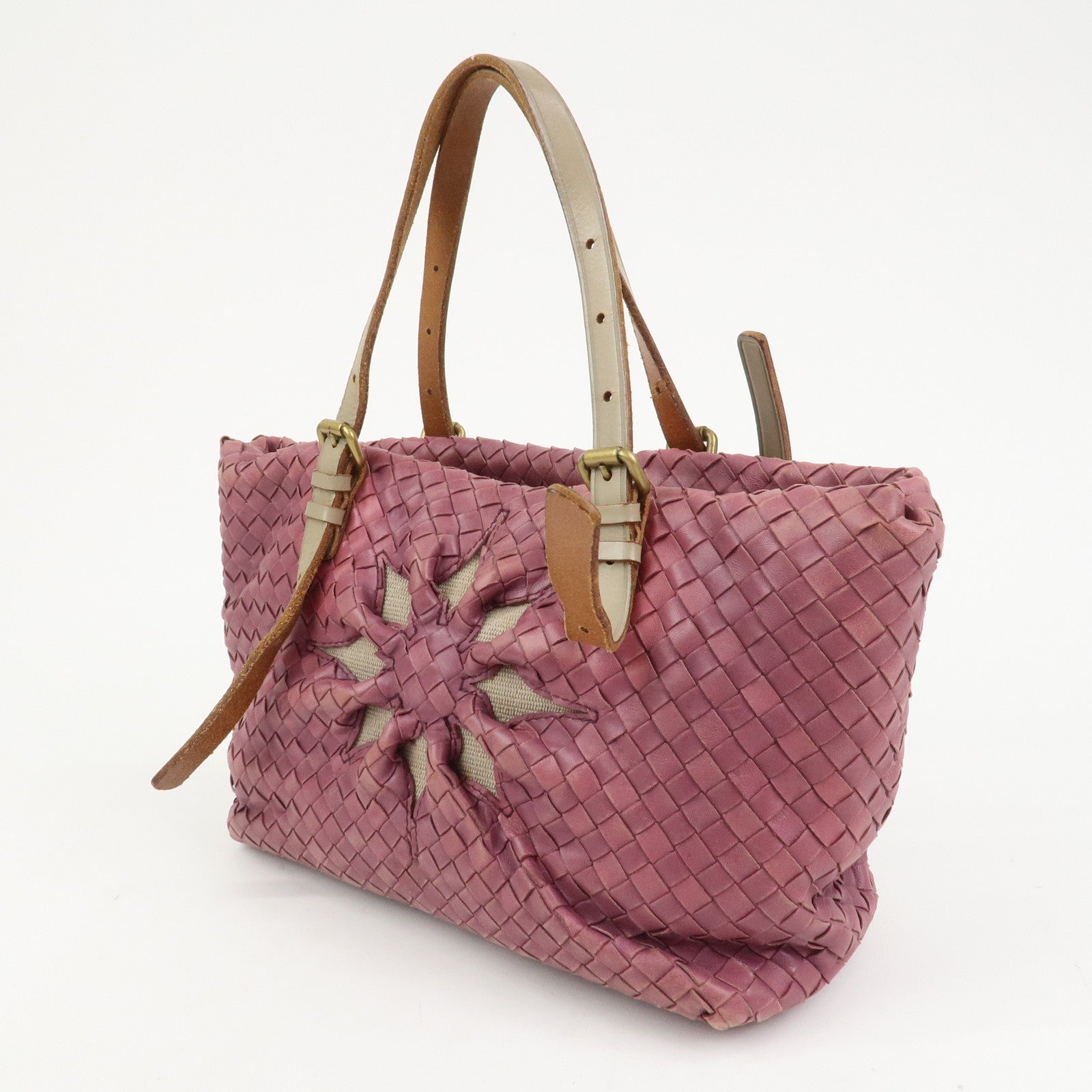 BOTTEGA VENETA Intrecciato Leather Tote Bag Hand Bag Purple