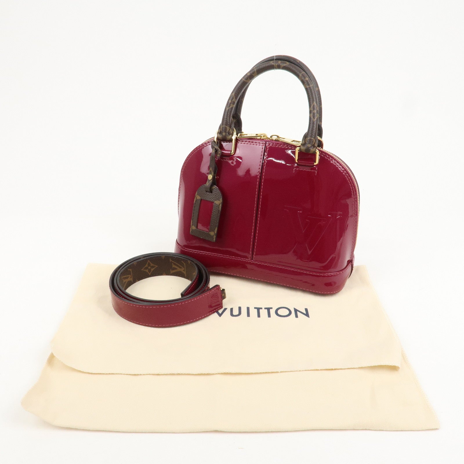 Louis Vuitton Monogram Vernis Alma BB 2Way Bag Magenta M54785