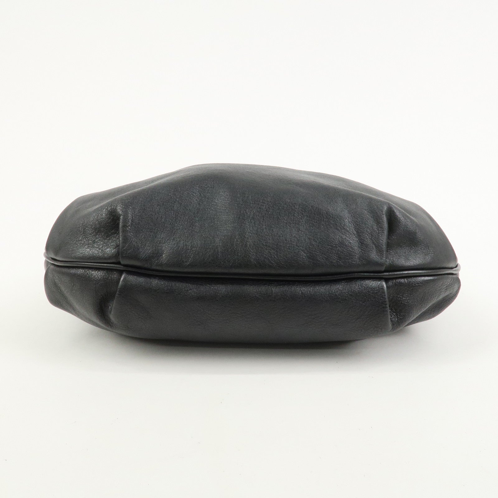 FENDI Leather Shoulder Bag Hand Bag Black 8BR340