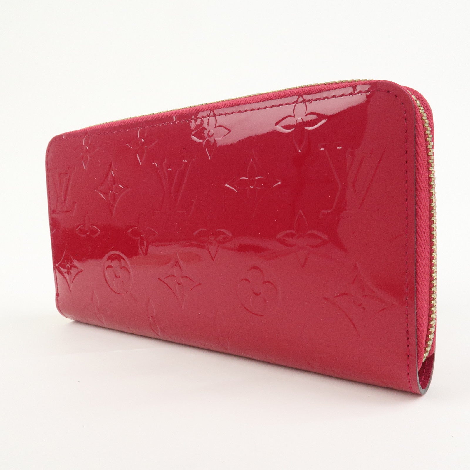 Louis Vuitton Monogram Vernis Round Zippy Wallet Rose Indien M91597