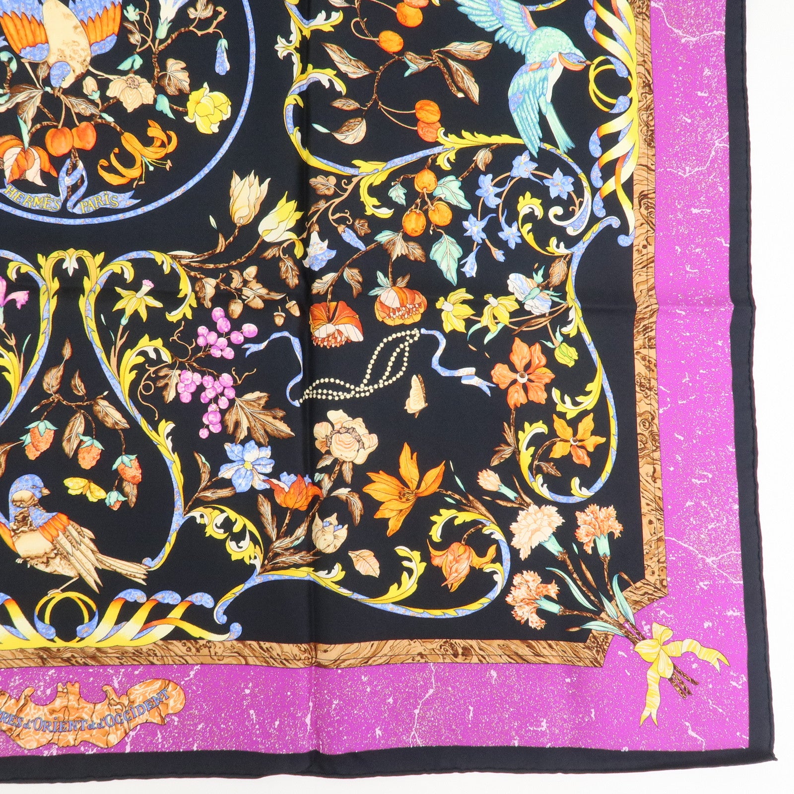 HERMES Carre 90 Silk 100% Scarf PIERRES D' ORIENT ET D' OCCIDENT