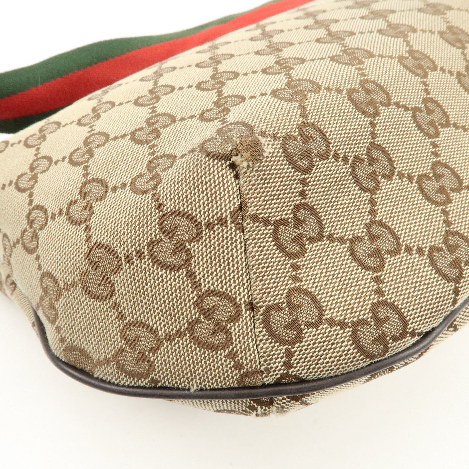 GUCCI Sherry GG Canvas Leather Shoulder Bag Beige Brown 181092 Used