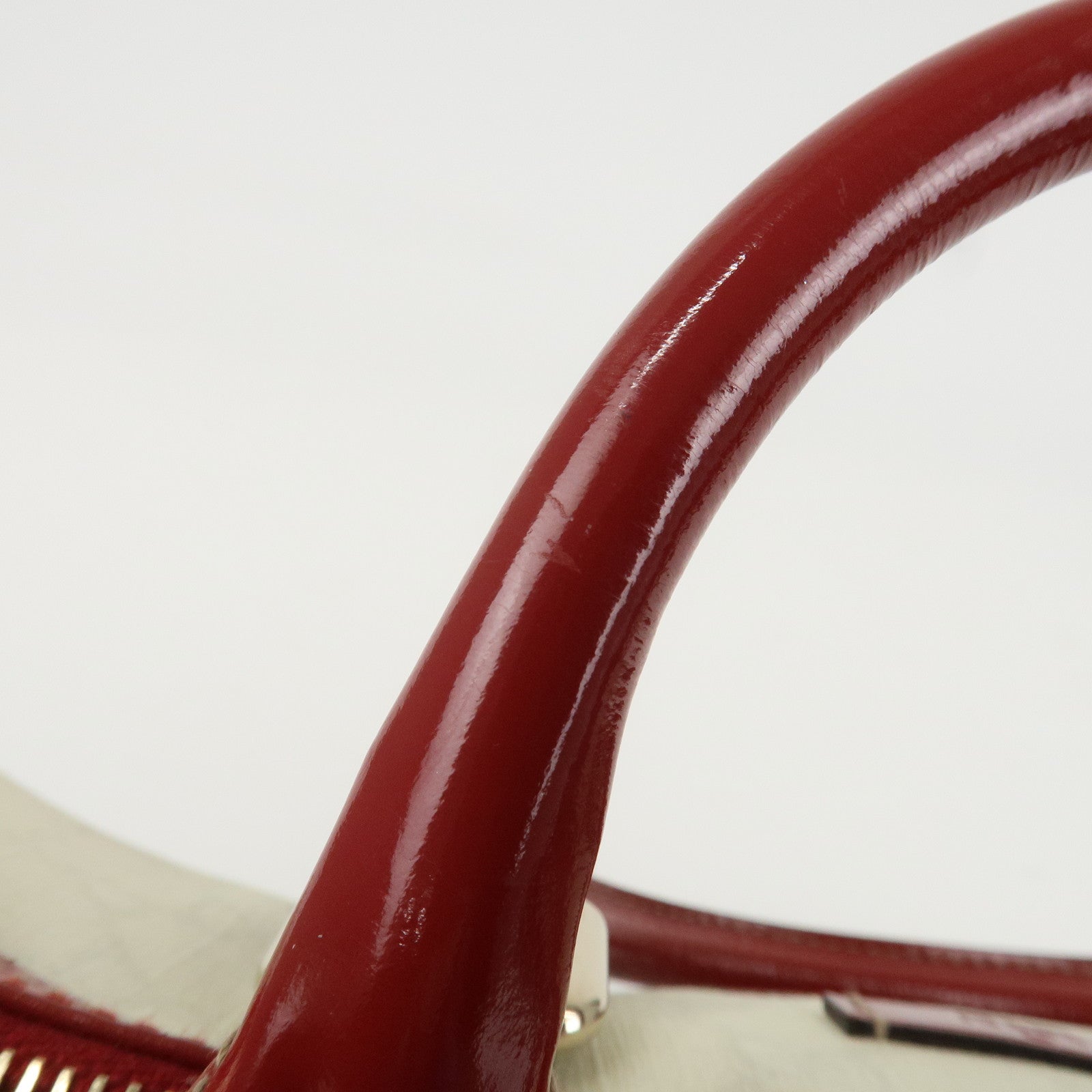 GUCCI Joyline GG Supreme Leather Mini Boston Bag White Red 190257 Used