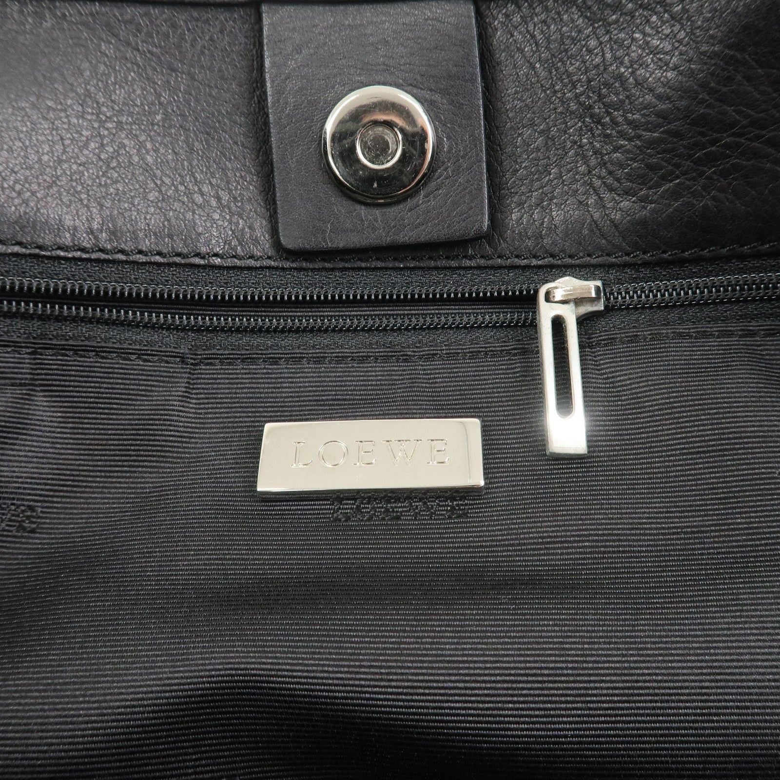 LOEWE Anagram Leather 2WAY Bag Shoulder Bag Hand Bag Black