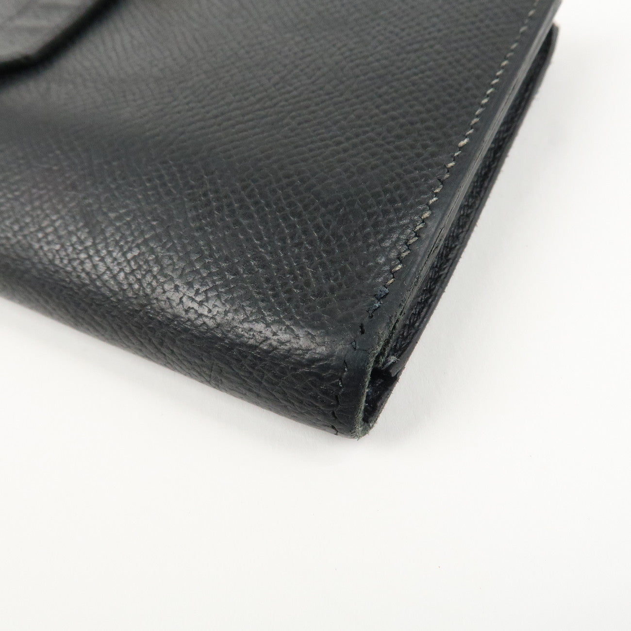 HERMES Epson Bearn Soufflet Long Wallet C Stamped Black Used