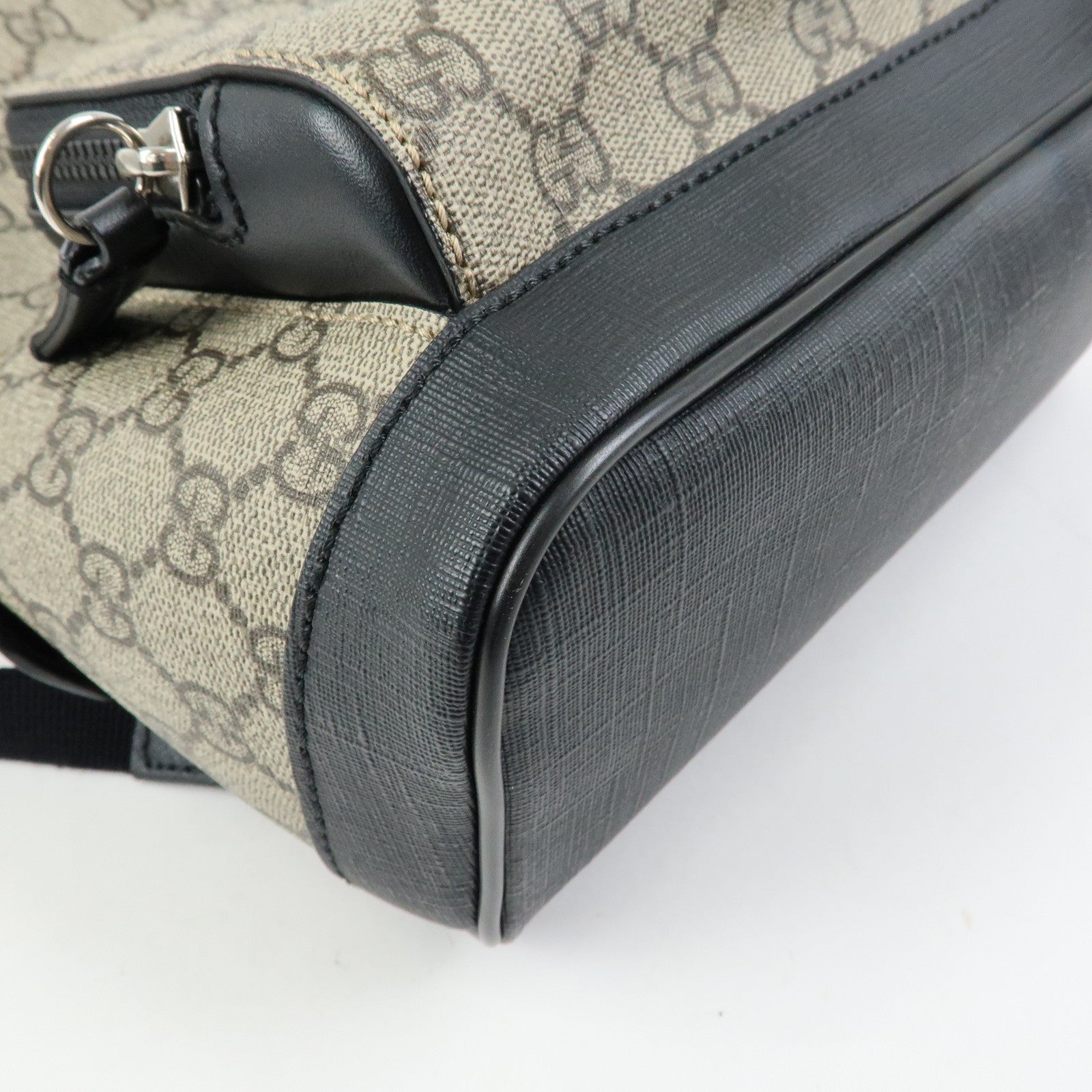 GUCCI GG Supreme Leather Backpack Rucksack Beige Black 429020