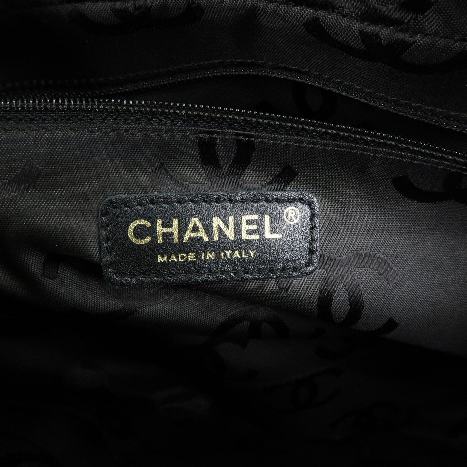 CHANEL Triple COCO Mark Patent Leather Tote Bag Hand Bag Black