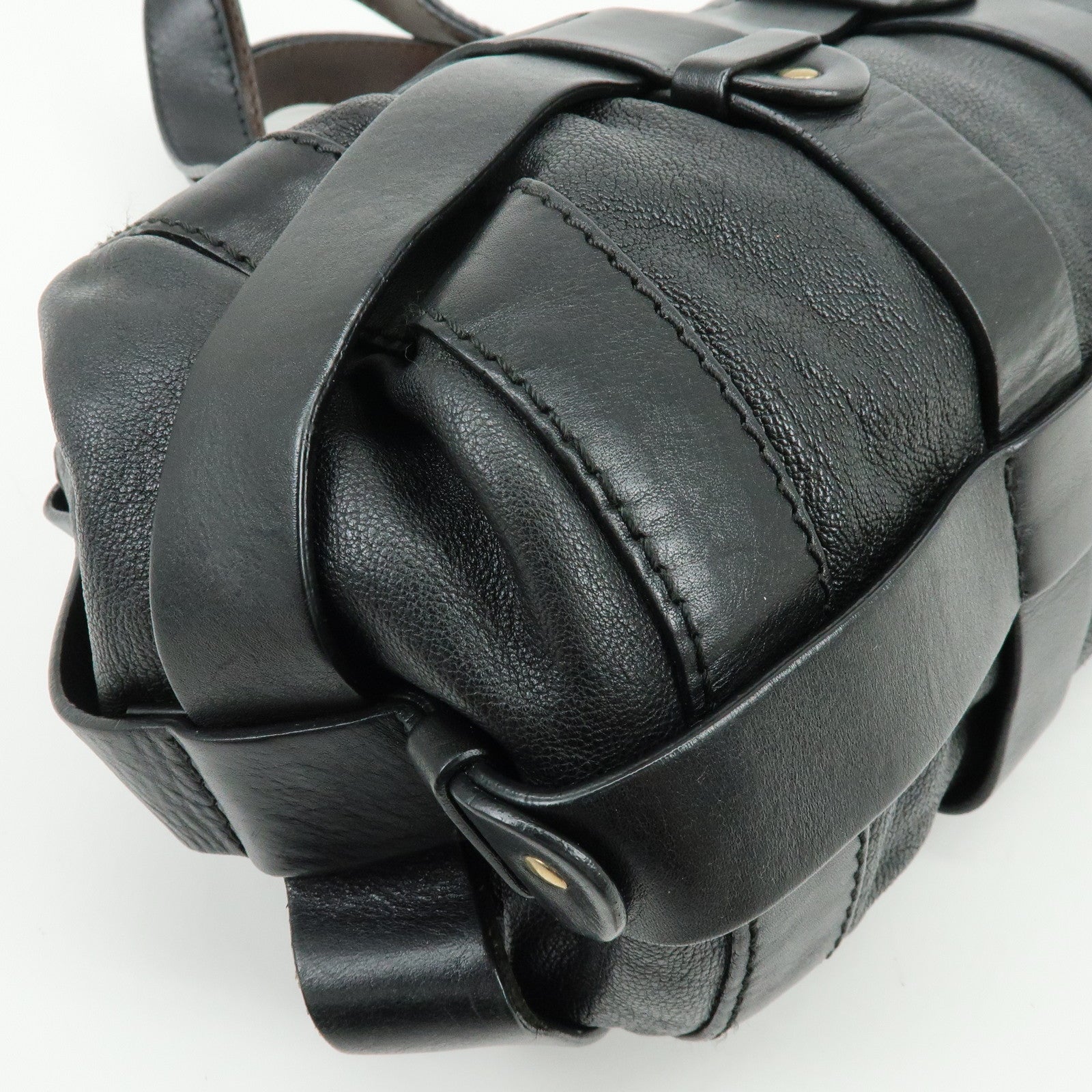 Chloe Kerala Leather Tote Bag Hand Bag Horseshoe Charm Black