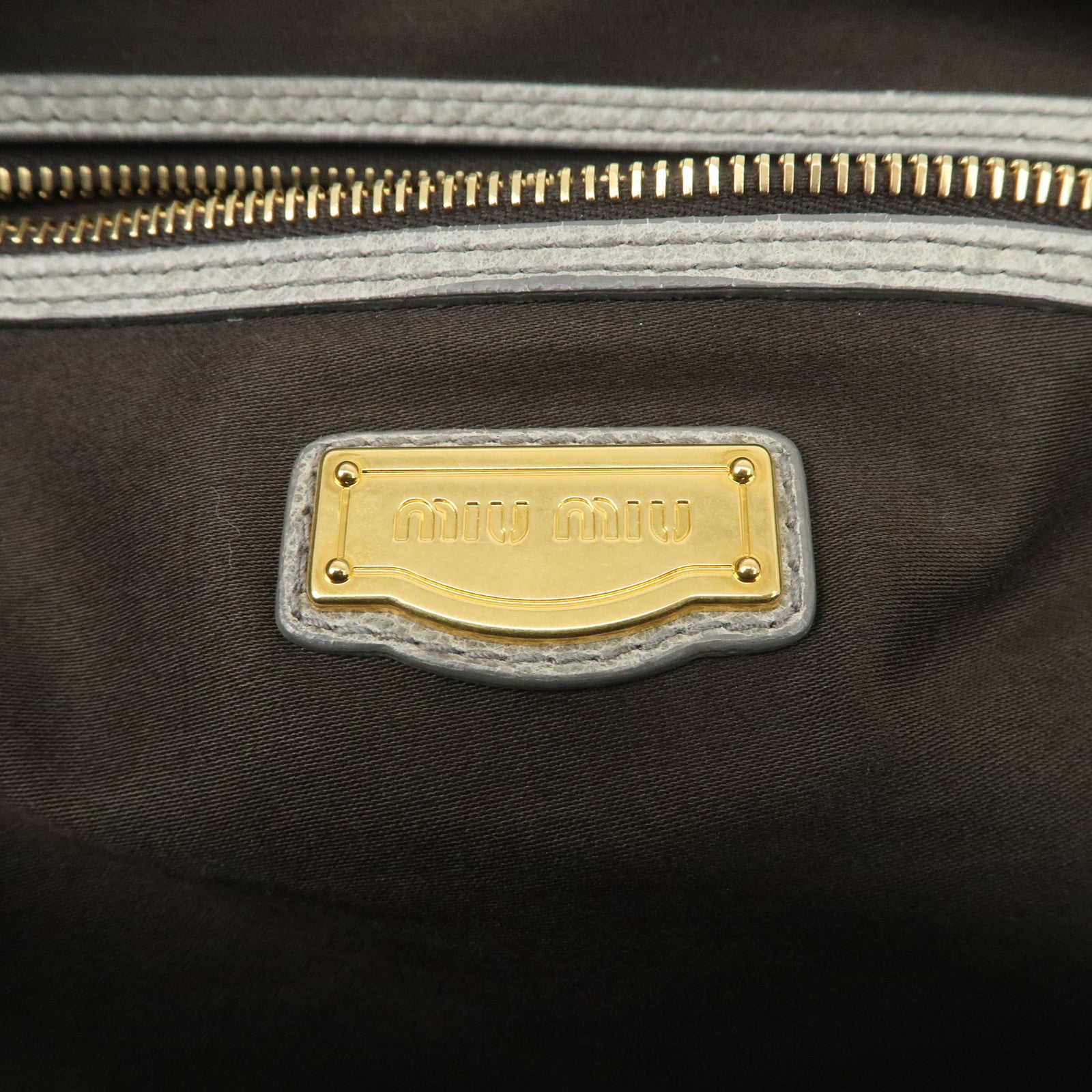 MIU MIU Nappa Leather Hand Bag Emerald Green Used