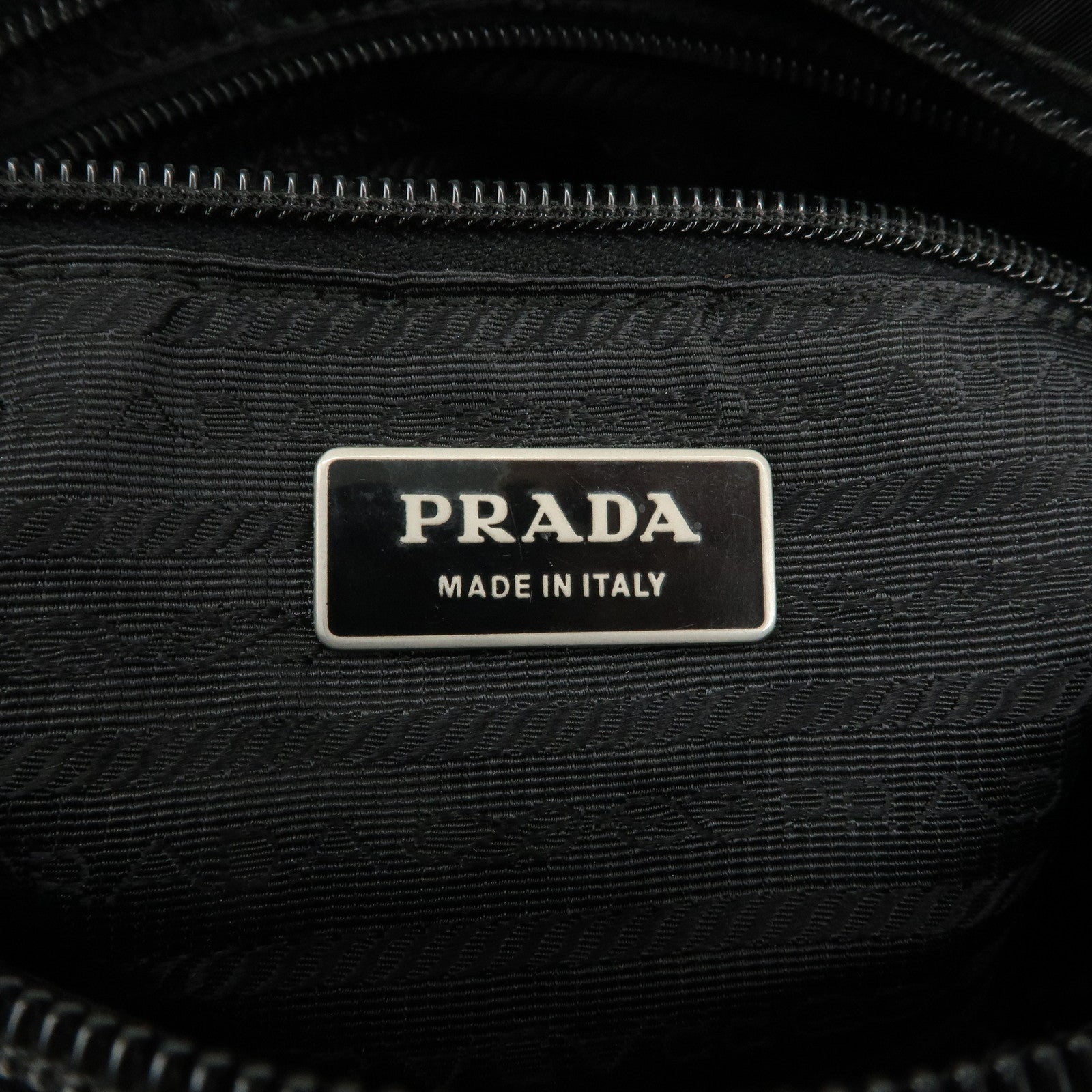 PRADA Triangle Logo Nylon Shoulder Bag Crossbody Bag Black