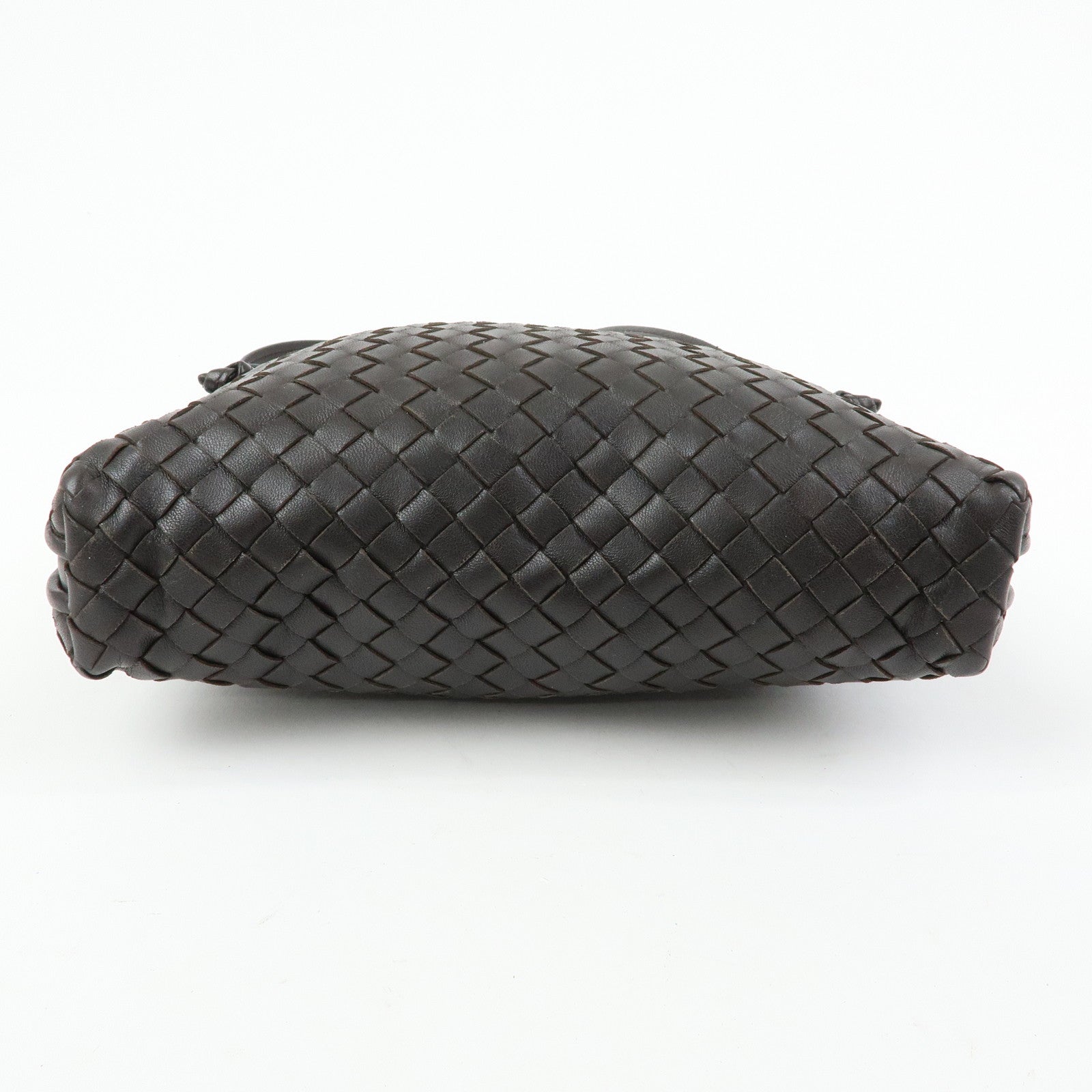 BOTTEGA VENETA Intrecciato Nodini Leather Shoulder Bag Brown 245354