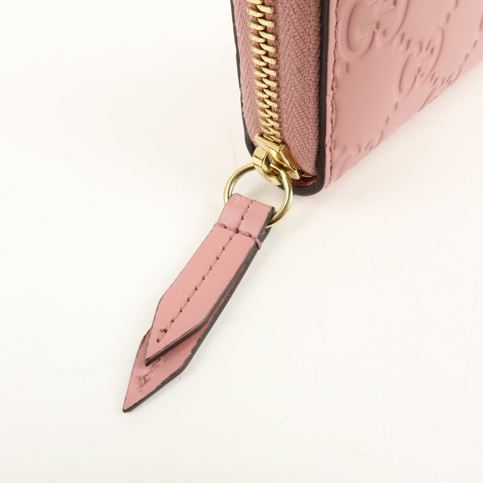 GUCCI Guccissima Leather Icon Zip Around Long Wallet Pink 410102