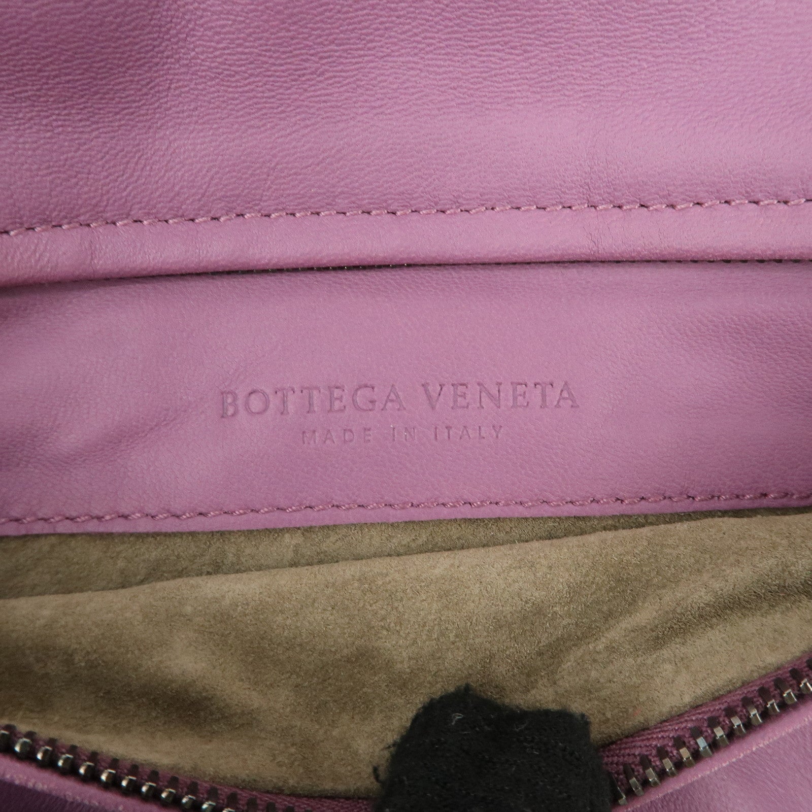 BOTTEGA VENETA Intrecciato Leather Clutch Bag Purple Used