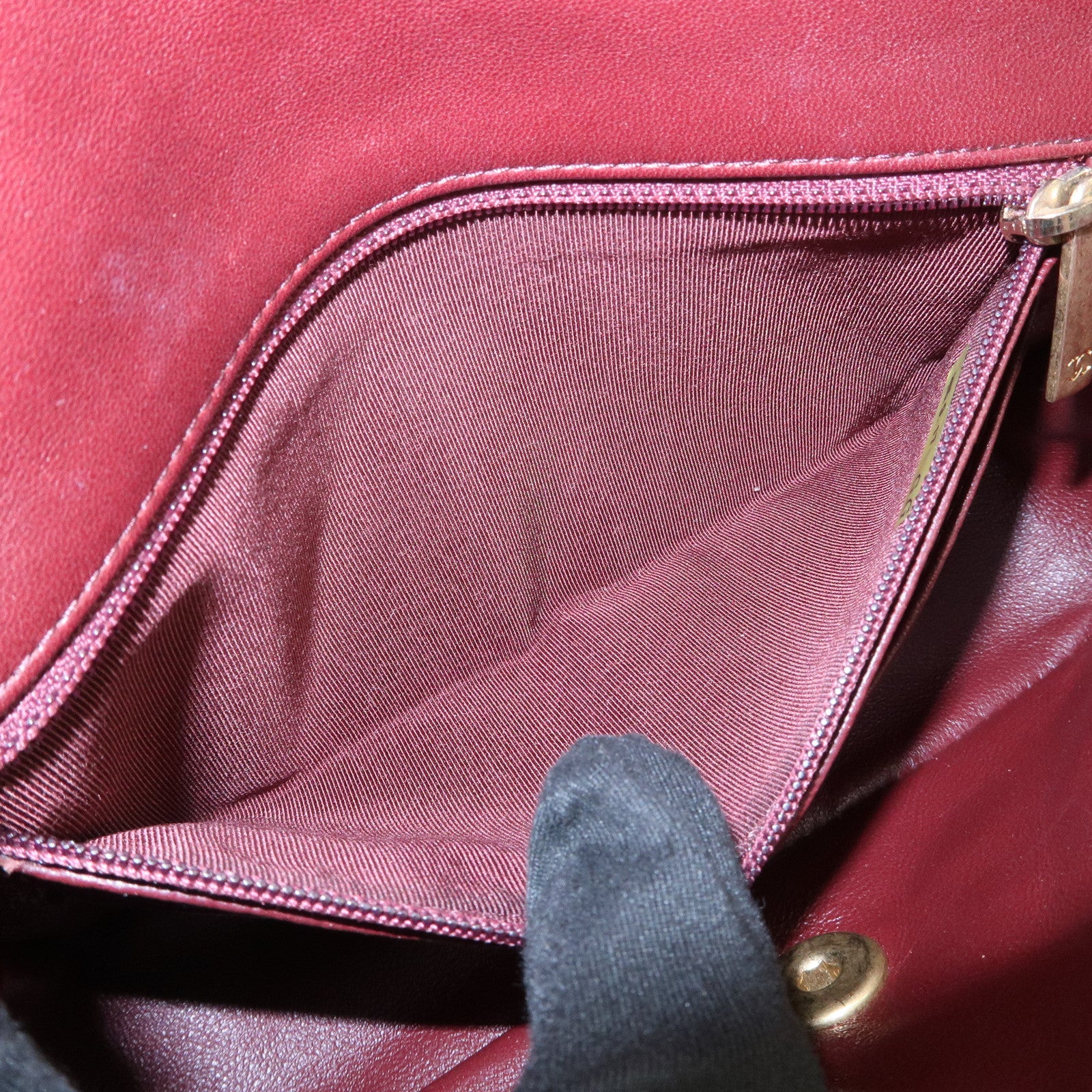 CHANEL Mini Matelasse Lamb Skin Chain Shoulder Bag Red A69900