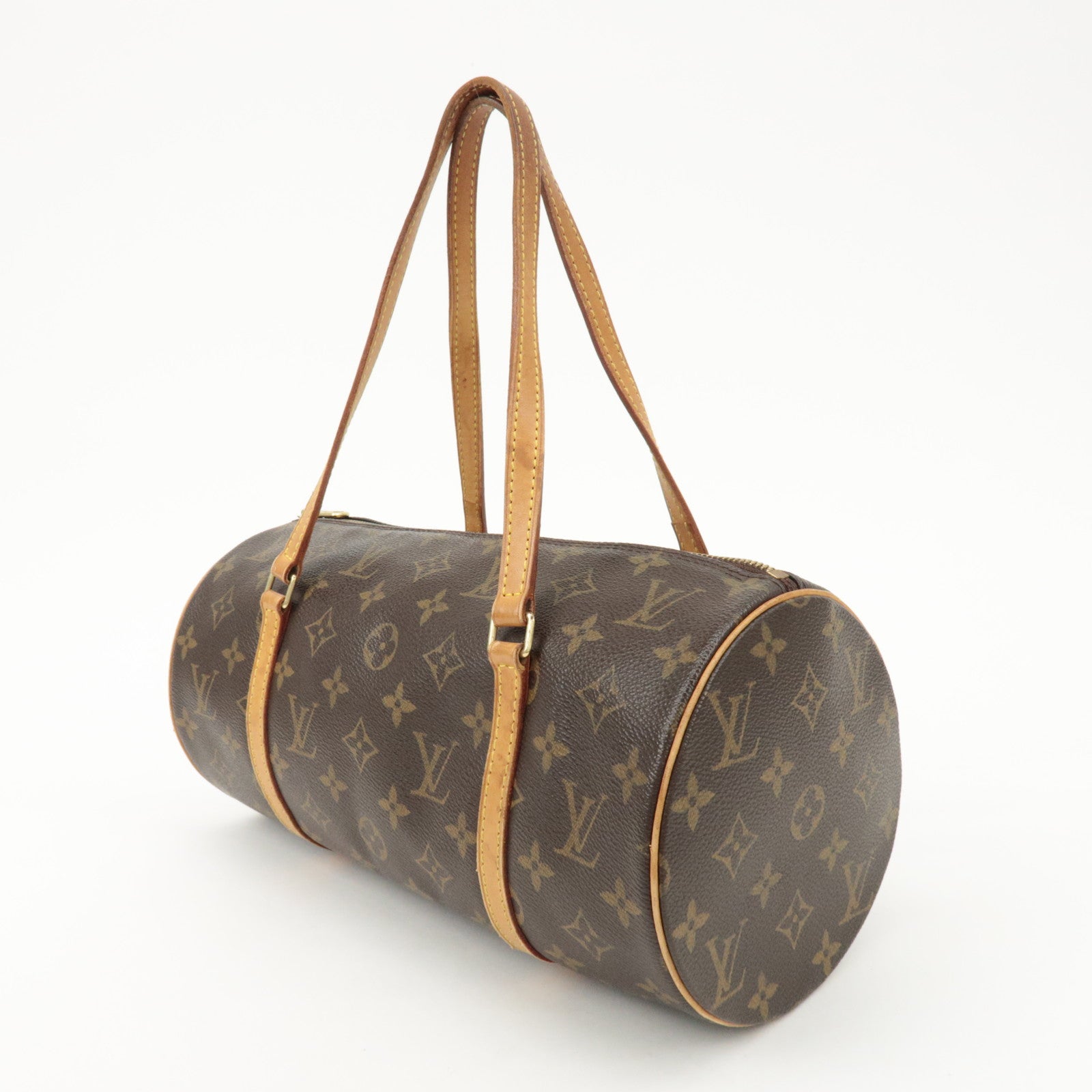 Louis Vuitton Monogram Papillon 30 Hand Bag New Style Brown M51385 Used