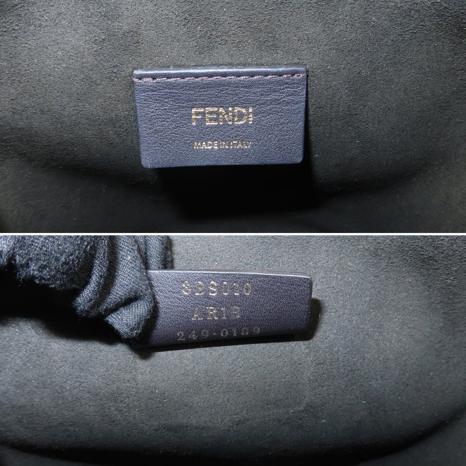 FENDI Mon Tresor Canvas Leather 2Way Bag Hand Bag Green 8BS010