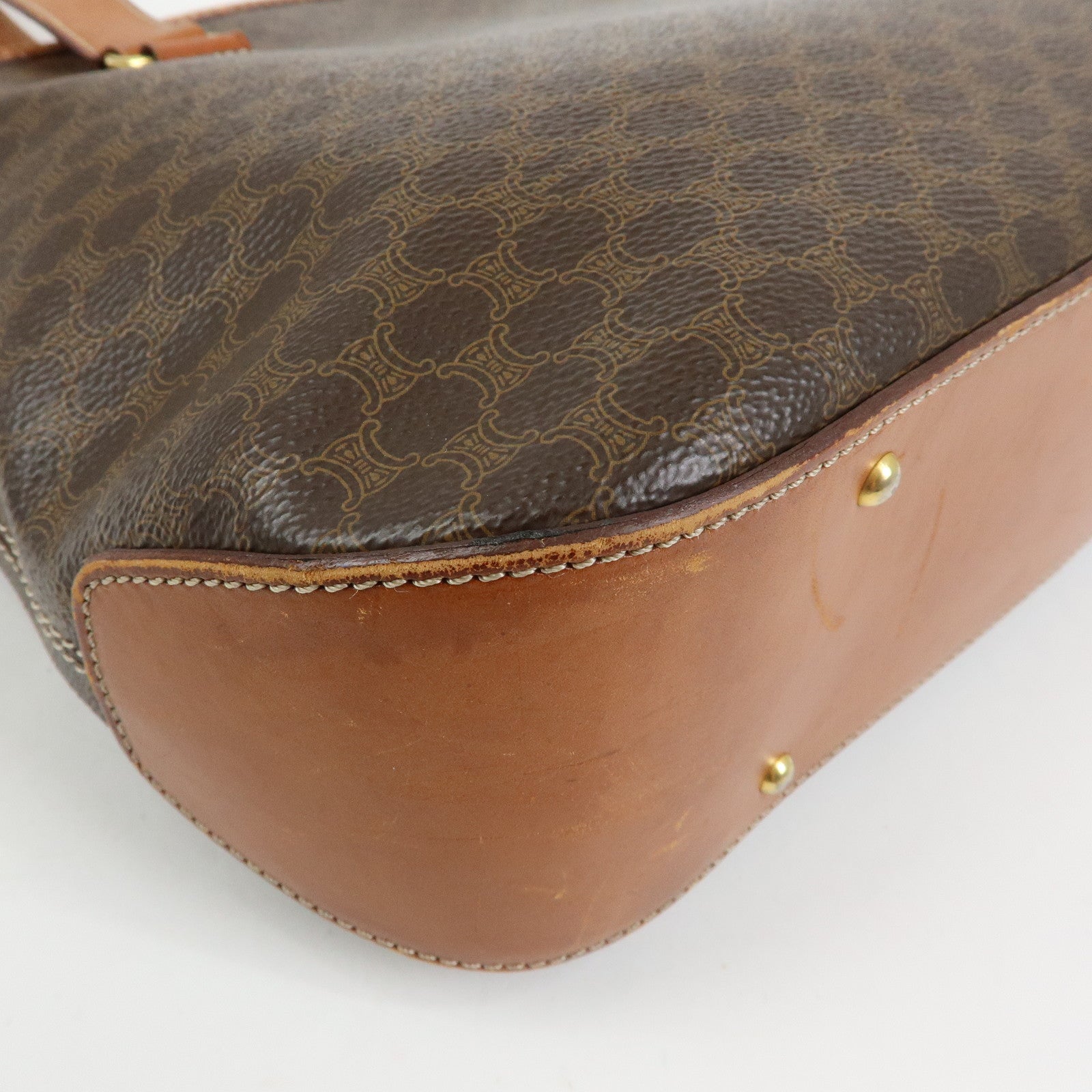 CELINE Macadam PVC Leather Tote Bag Shoulder Bag Brown