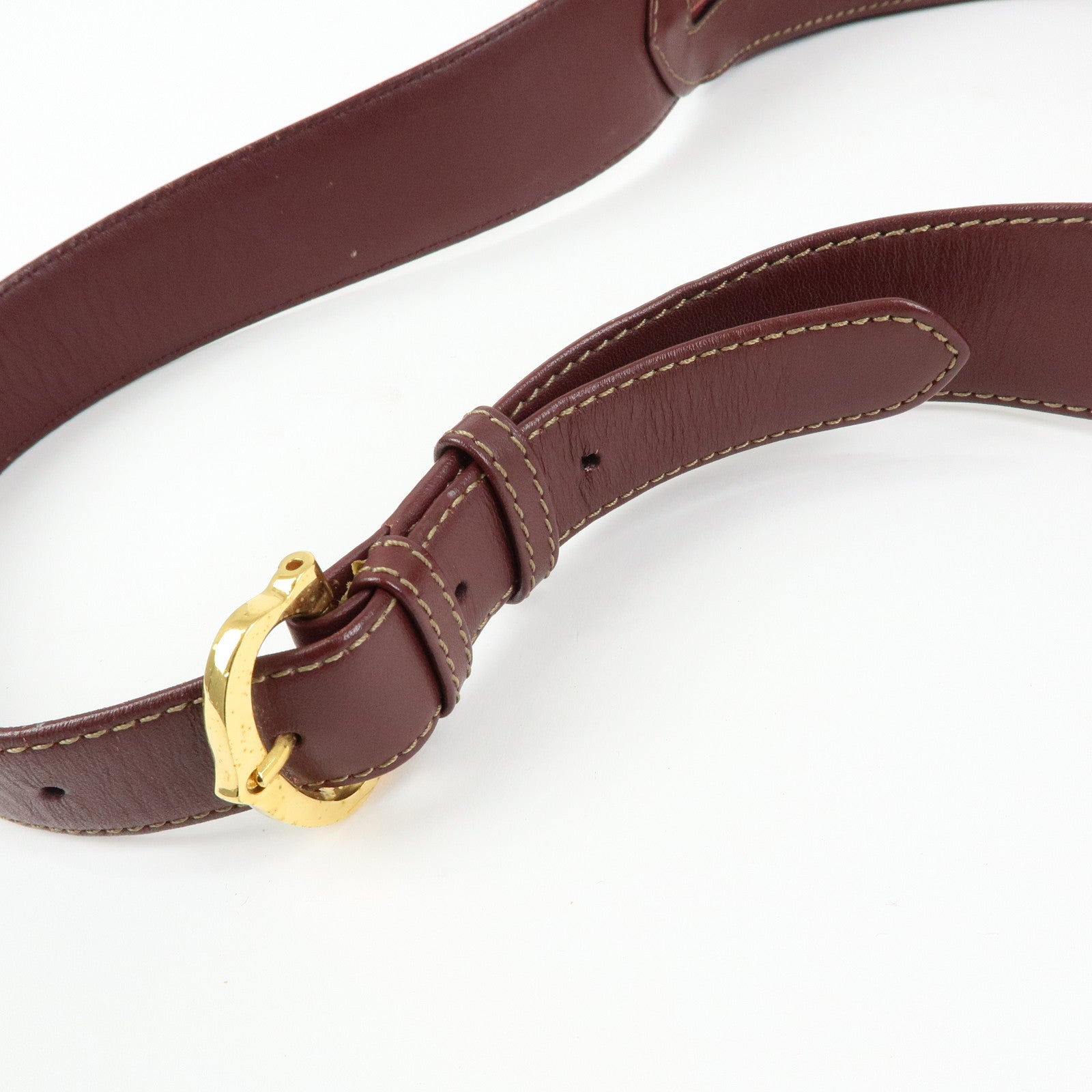 Cartier Must de Cartier Leather Shoulder Bag Hand Bag Bordeaux