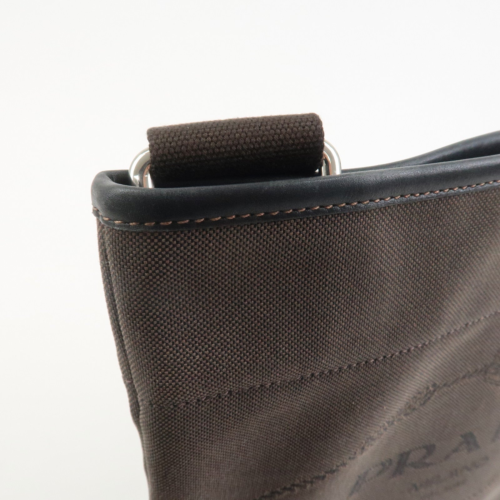 PRADA Logo Jacguard Shoulder Bag Crossbody Bag Brown VA0655