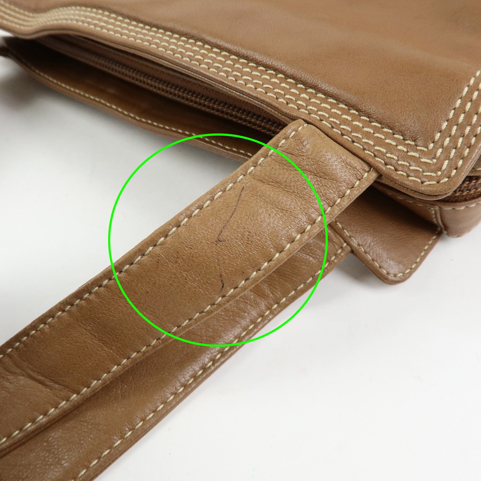 LOEWE Anagram Nappa Leather Shoulder Bag Hand Bag Brown