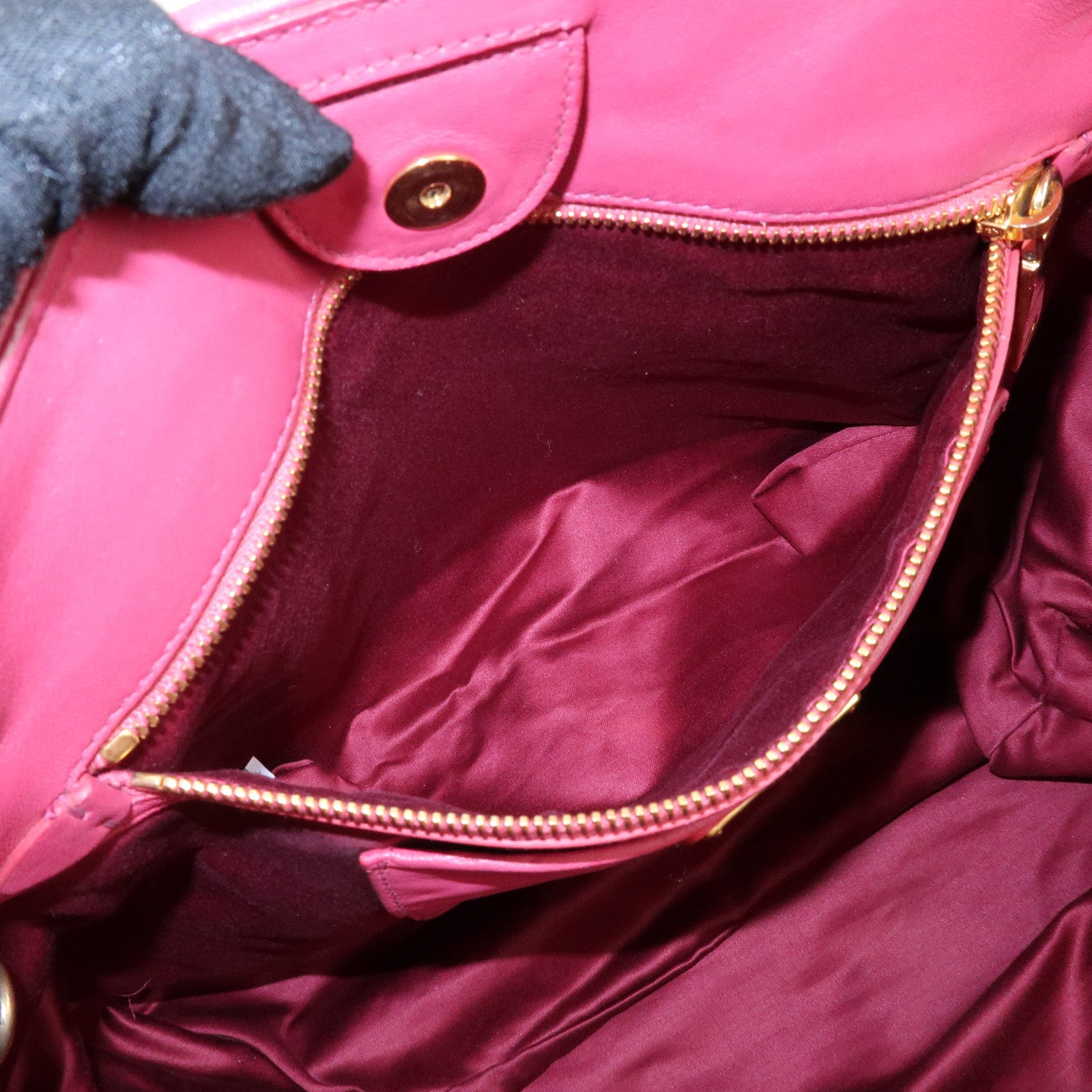 MIU MIU Matelasse Leather Tote Bag Shoulder Bag Hand Bag Pink