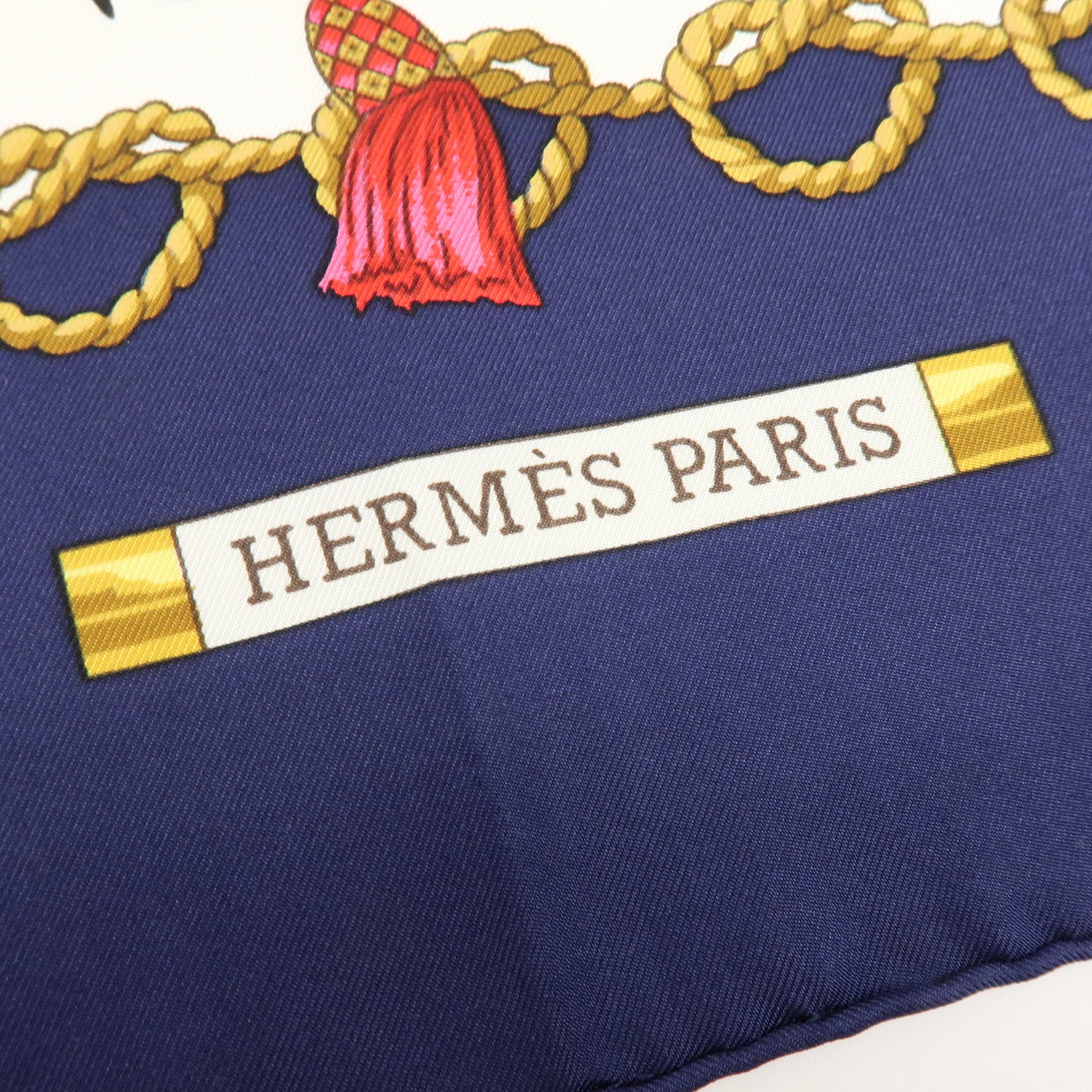 HERMES Carre 90 Silk 100% Scarf LES OISEAUX DU ROY Bird Print Navy